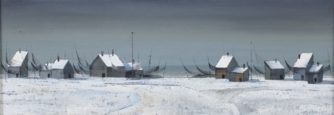 HANS FELLENIUS. Fiskestugor, olja på duk, signerad.