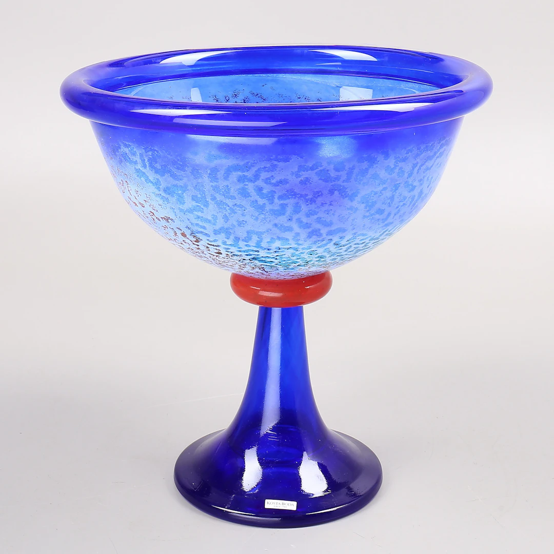 KJELL ENGMAN. "Cancan", skål på fot, glas, Kosta Boda.