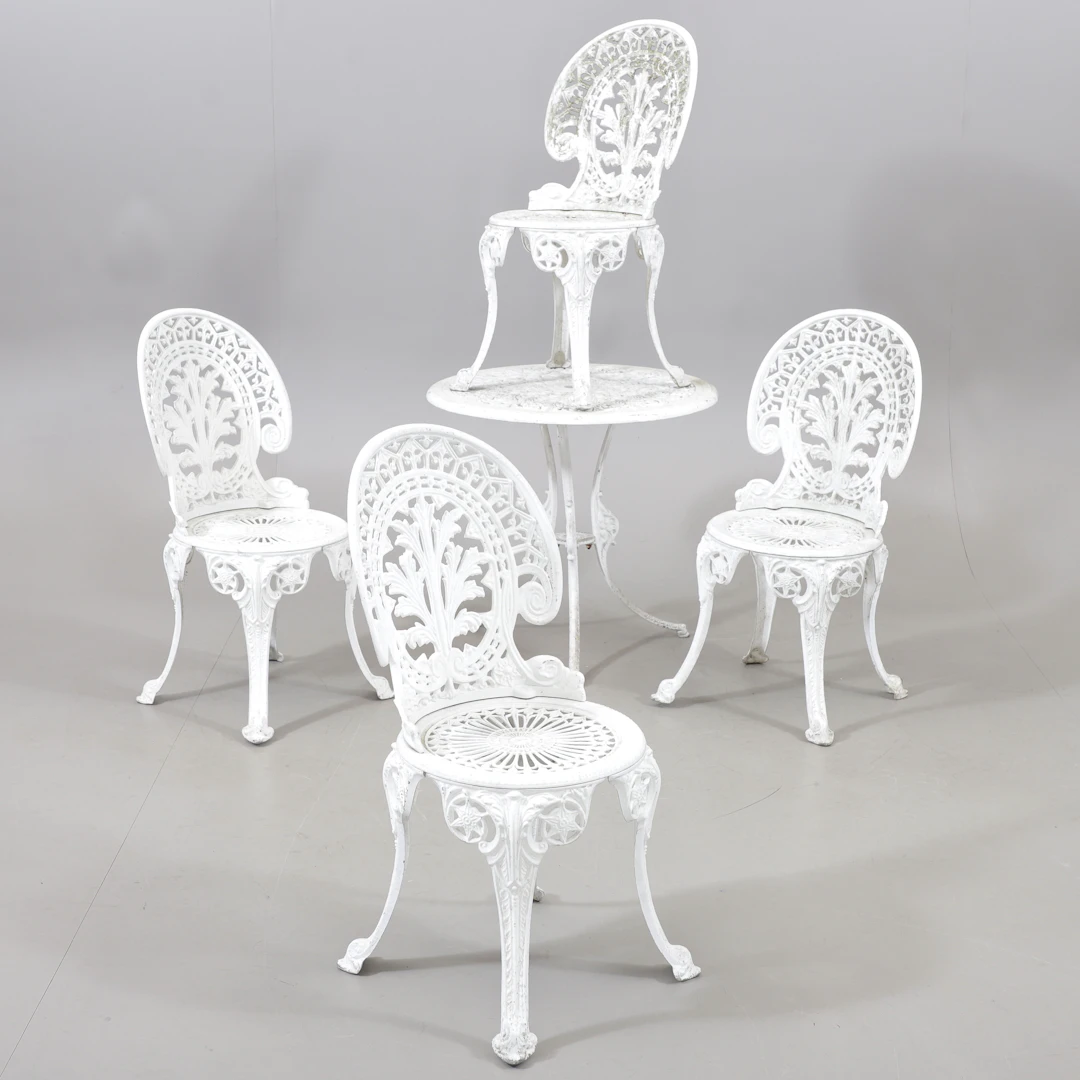 TRÄDGÅRDSMÖBEL, 5 delar, aluminium, 1900-talets andra hälft.