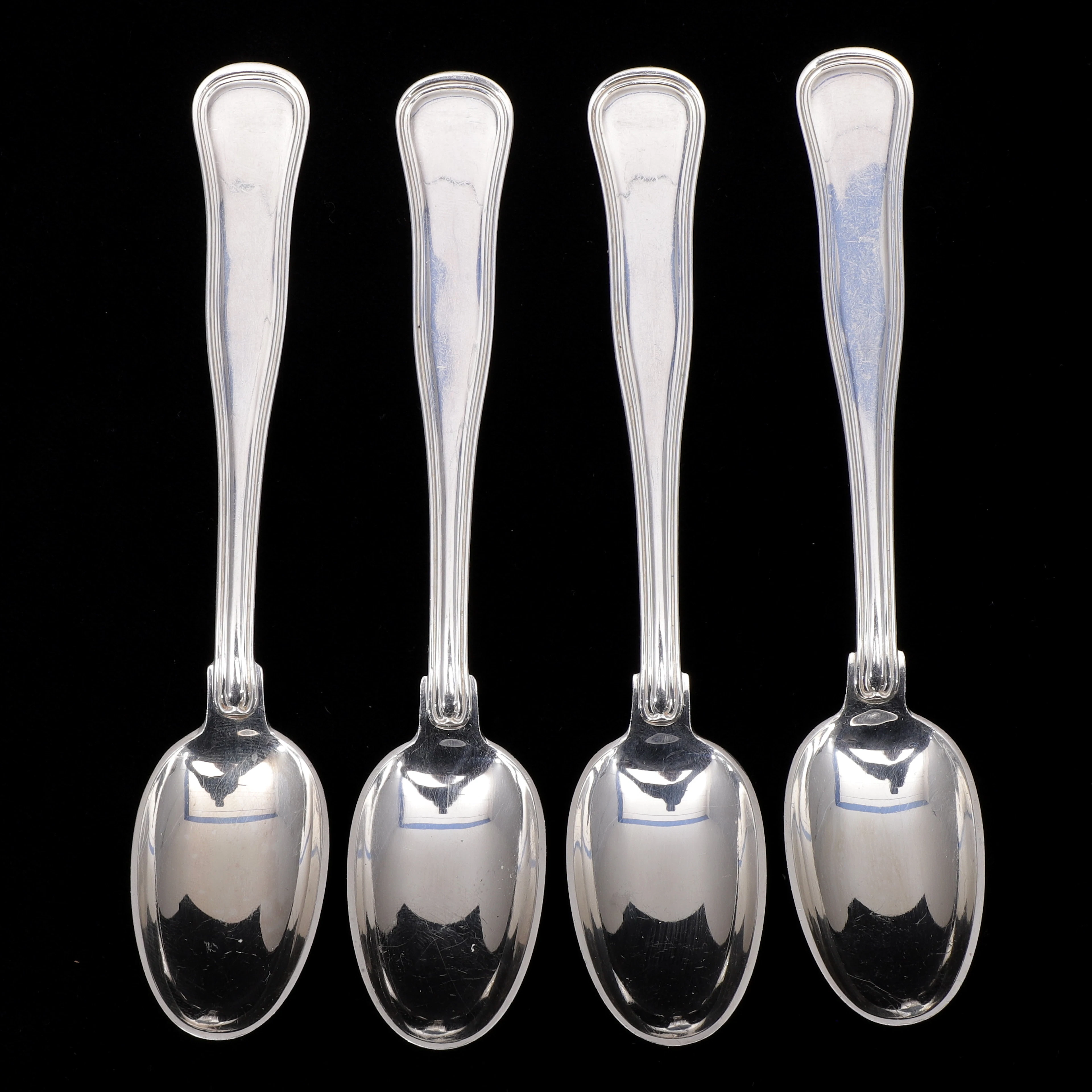 KAFFESKEDAR, 4 st, silver, "Gammal Dansk", COHR, vikt 105 gram.
