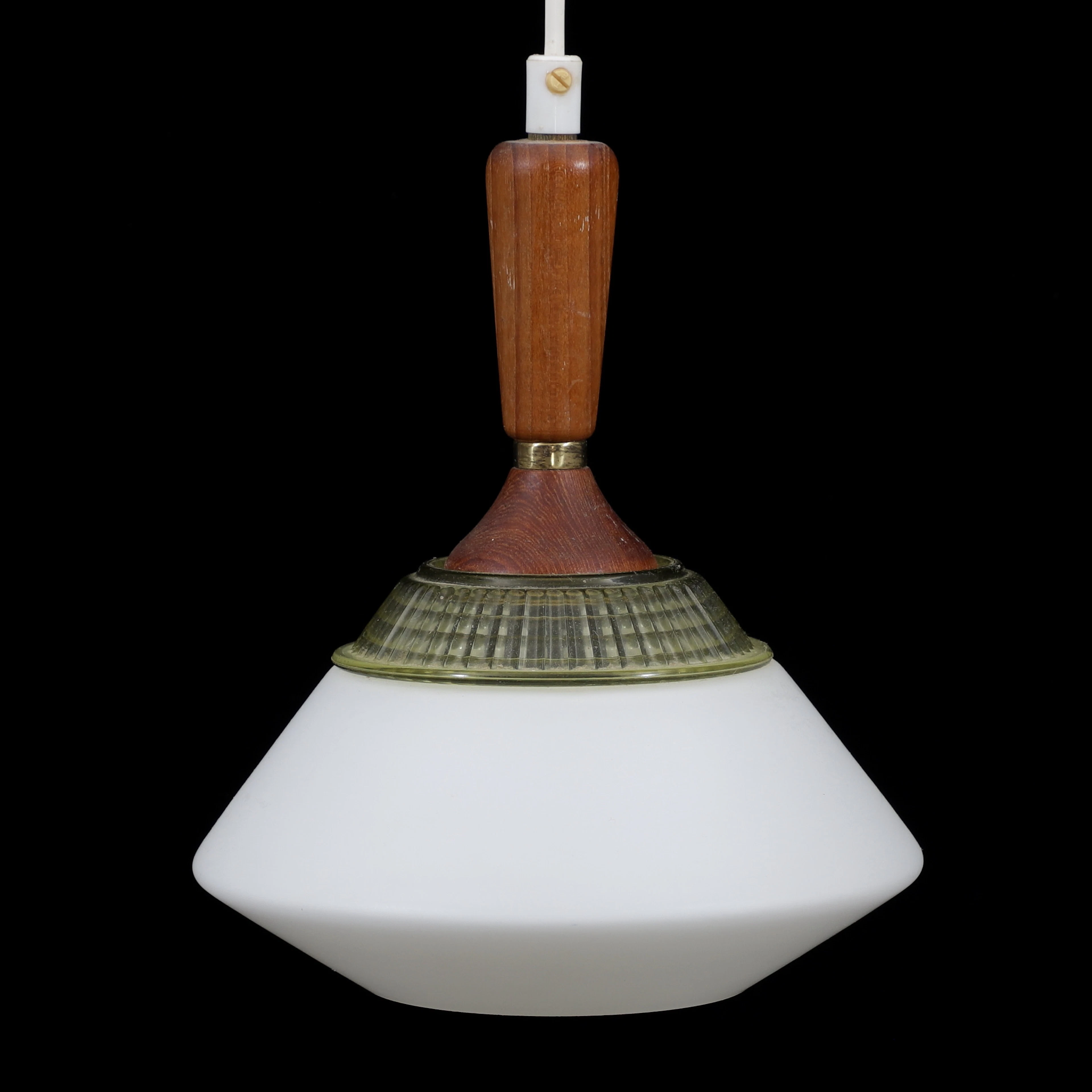 TAKLAMPA, teak/glas, 1950/1960-tal.