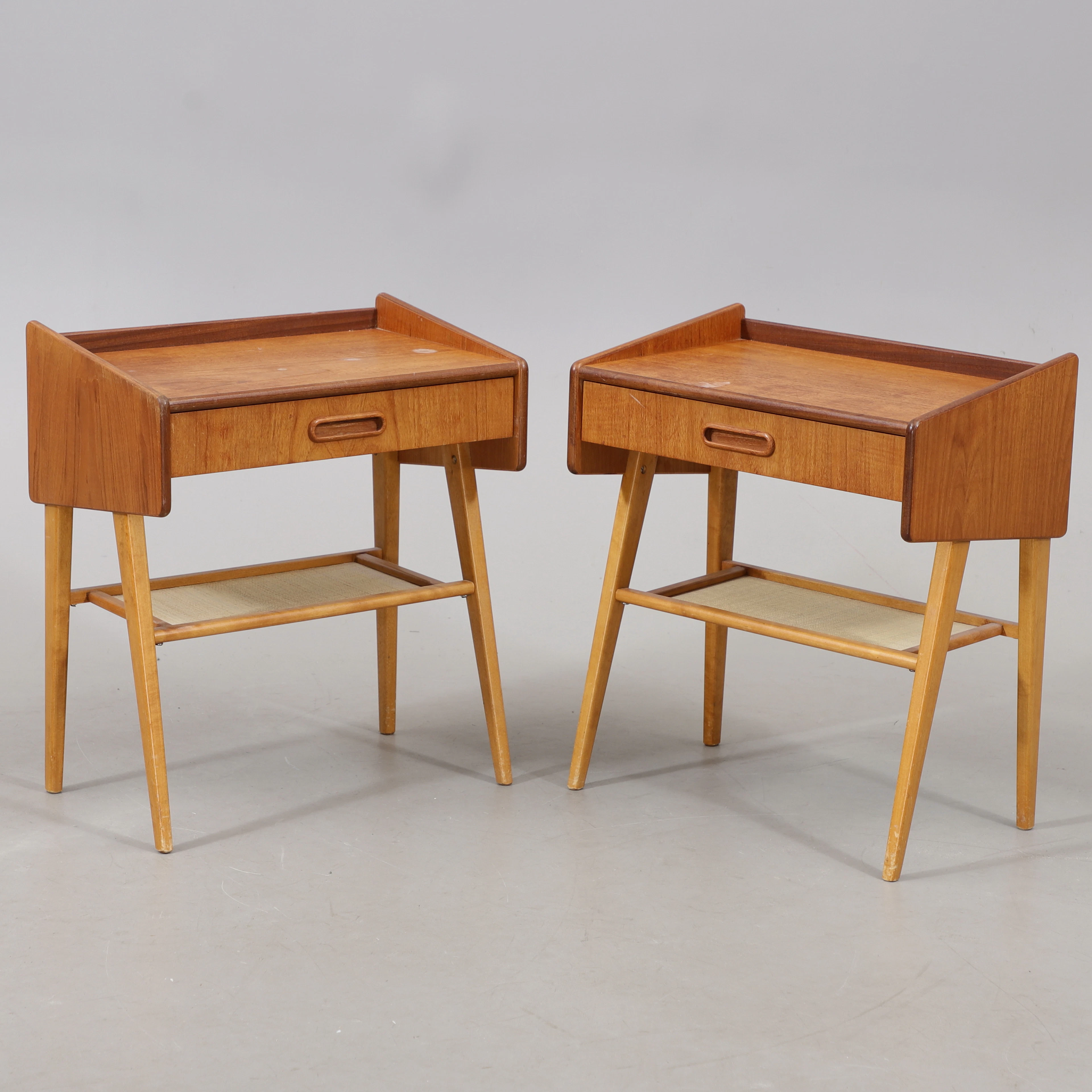 SÄNGBORD, ett par, teak/björk, 1960-tal.