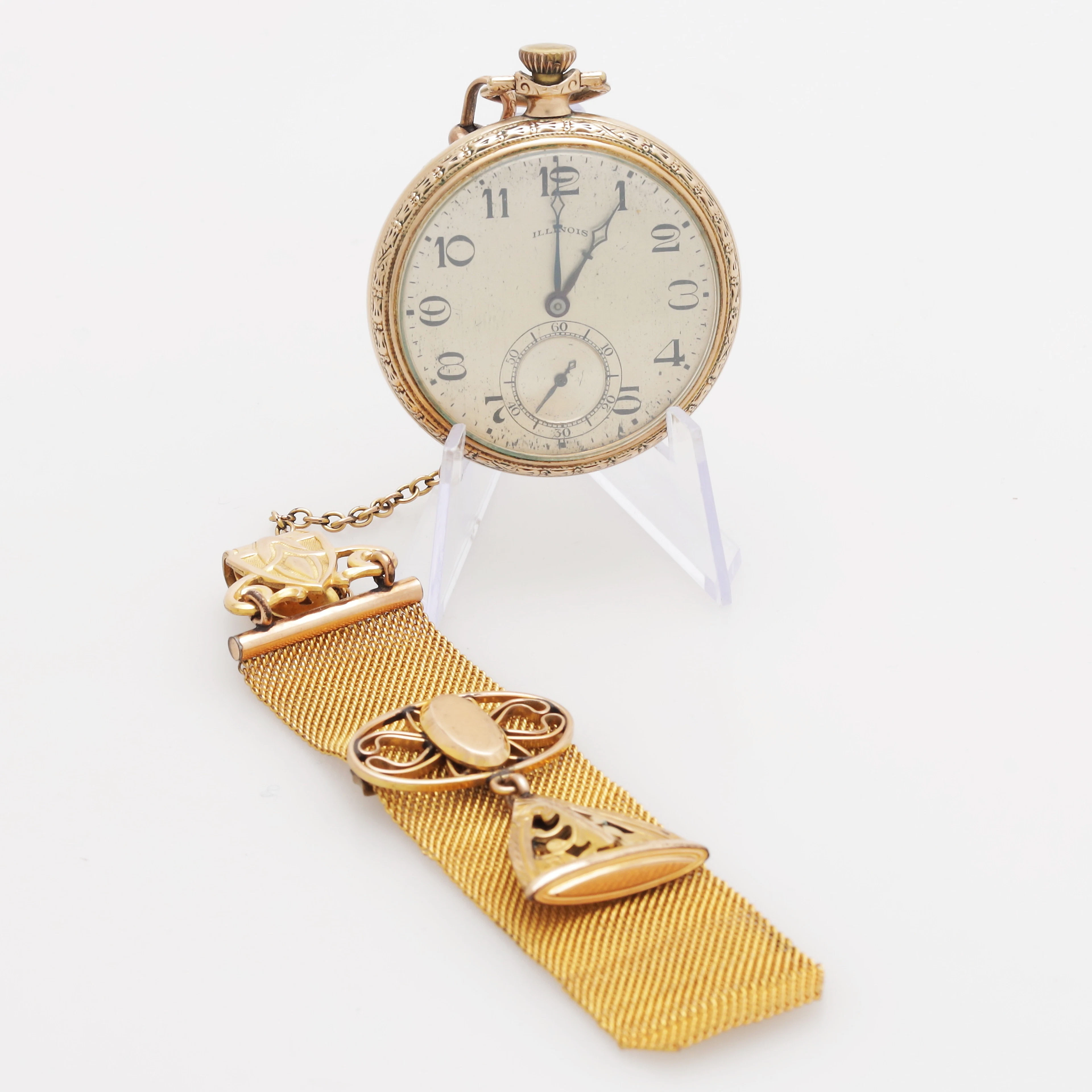 FICKUR, förgyllt, Illinois Watch Co, USA.
