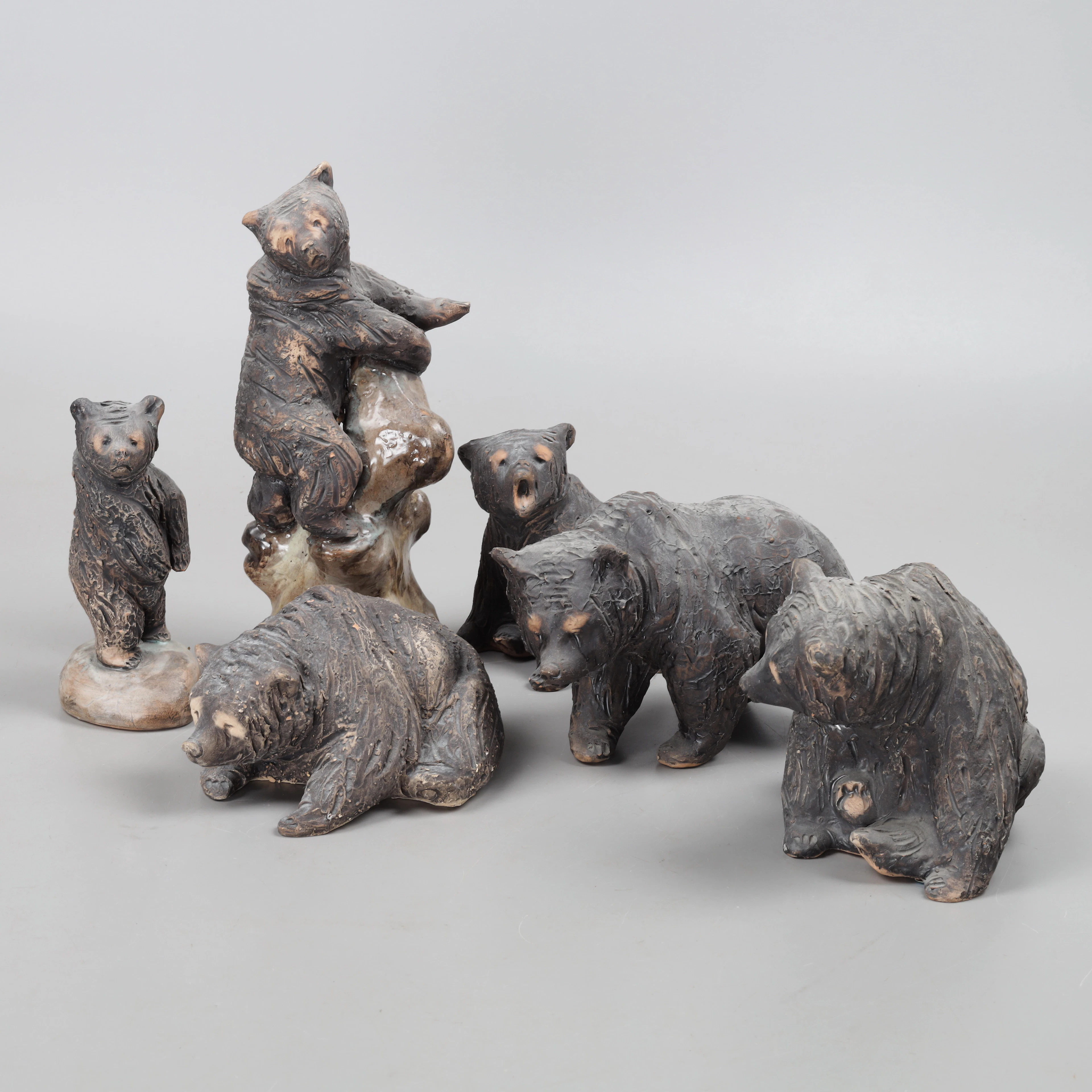 FIGURINER, 8 st, björnar, keramik, Tilgmans.