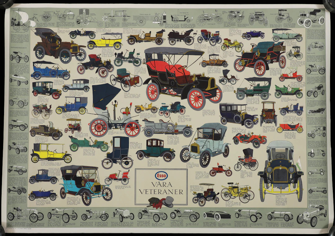 AFFISCH, "Esso - Våra veteraner", Tre Tryckare, 1960-tal.