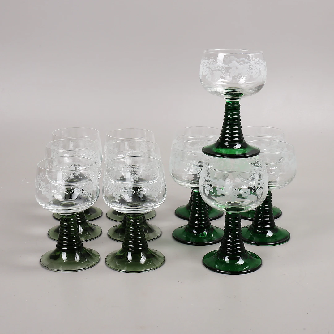 VINGLAS, 12 st, Remmare, 1900-tal, Frankrike.