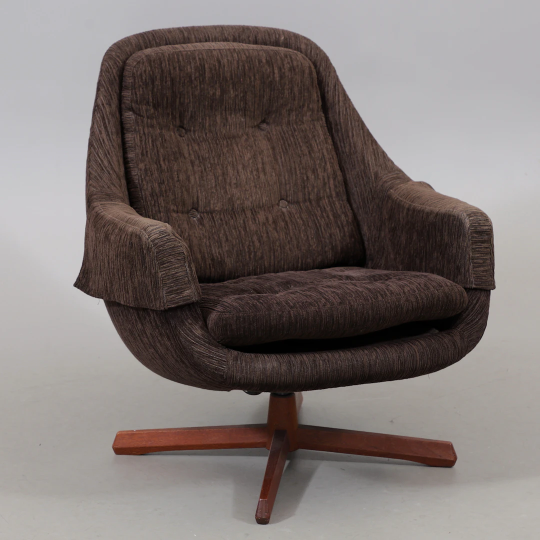 FÅTÖLJ, ”Tillberg”, manchester/teak, AB Westbergs Möbler 1960-tal.