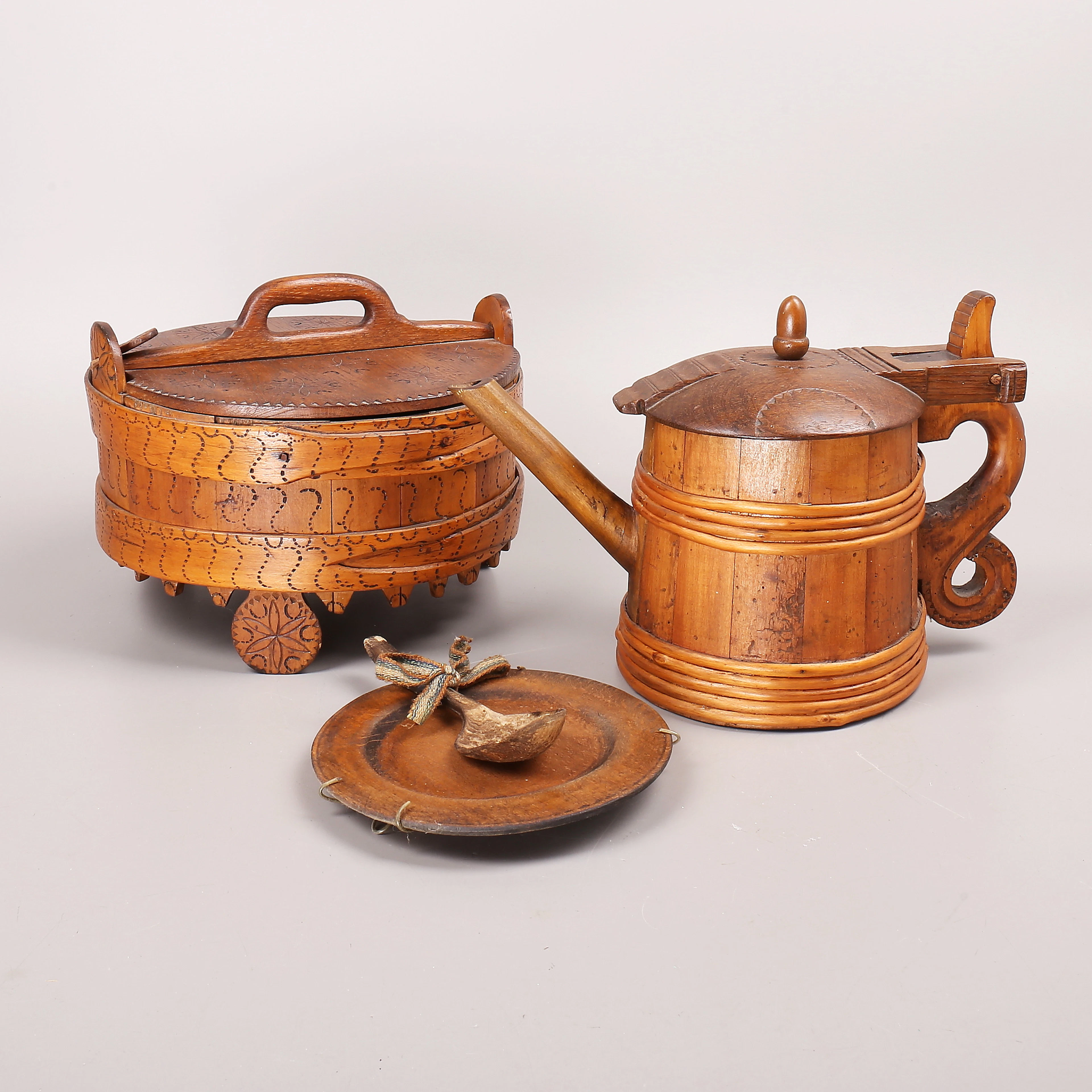 SVEPASK, TALLRIK, KANNA OCH SKED, allmoge, 1800/1900-tal.