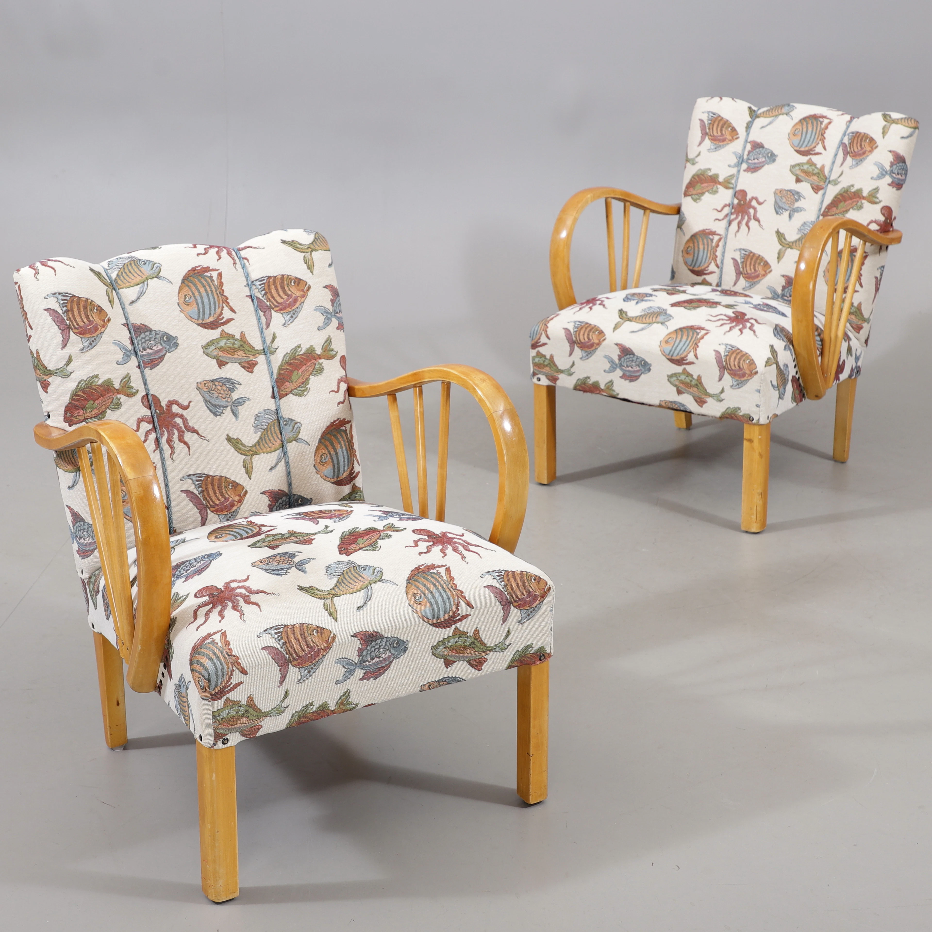 FÅTÖLJER, ett par, art deco, 1930/40-tal.