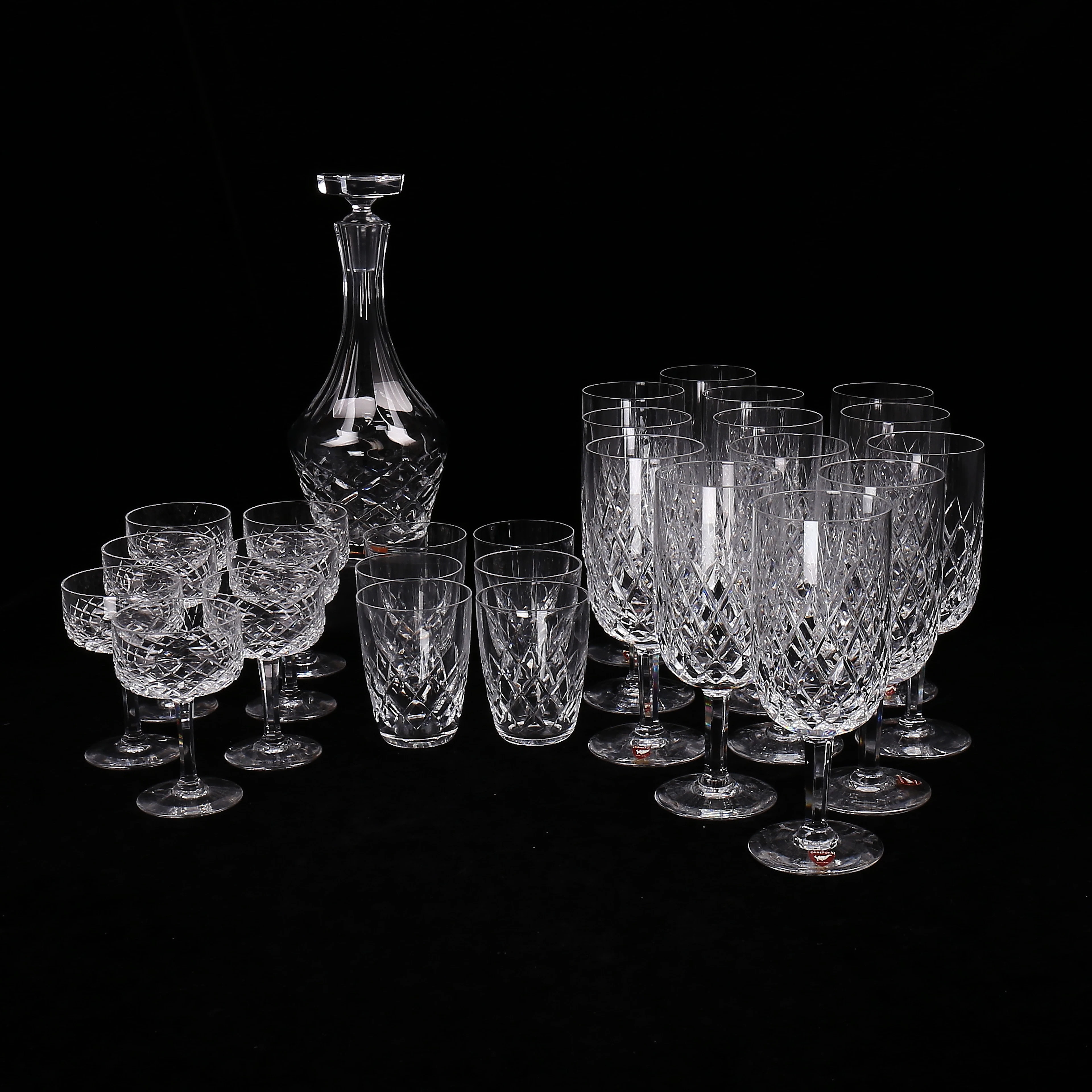 INGEBORG LUNDIN. Glasservis, 27 delar, "Elisabeth festival" mm, Orrefors.