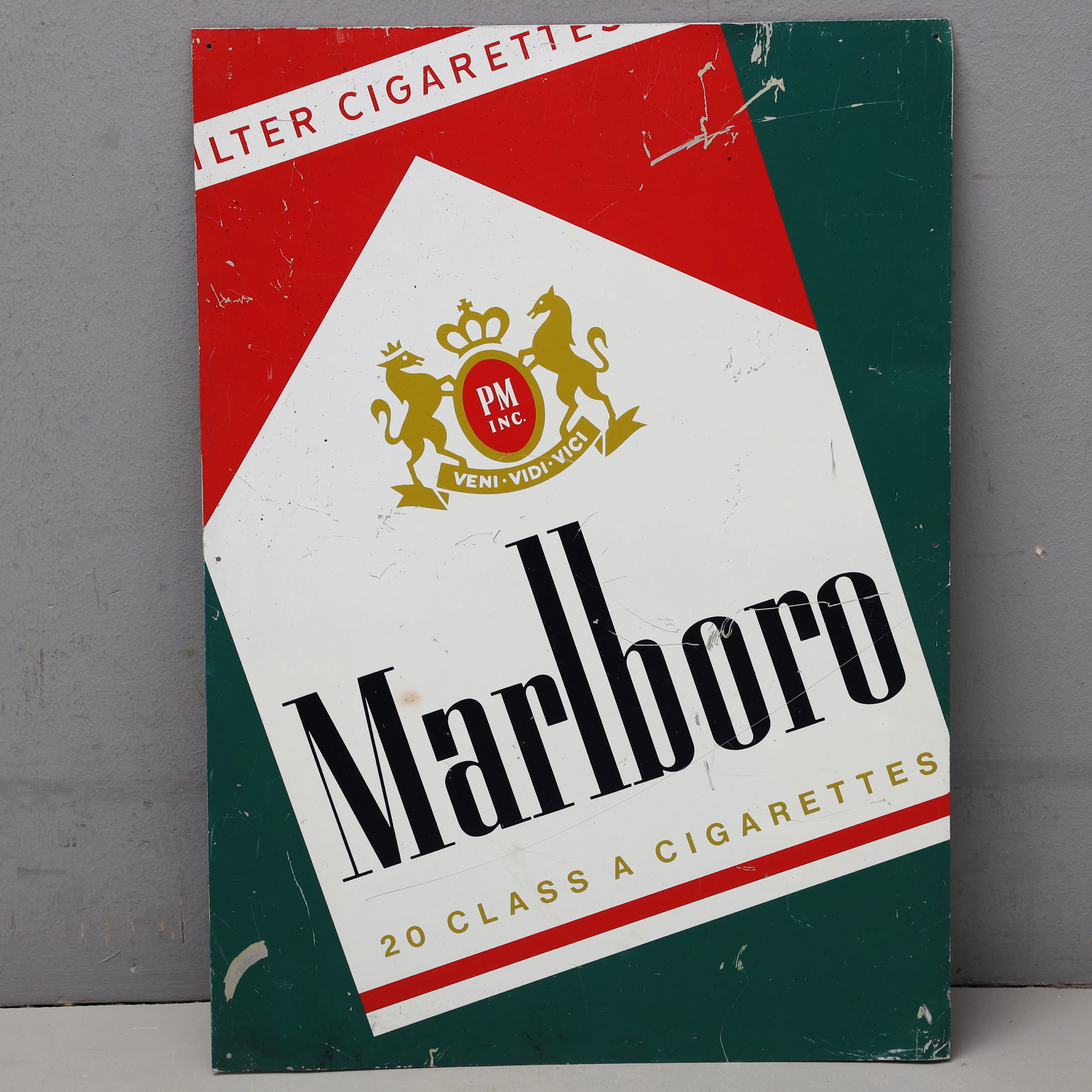 PLÅTSKYLT, Marlboro Cigarettes, 1970-tal.