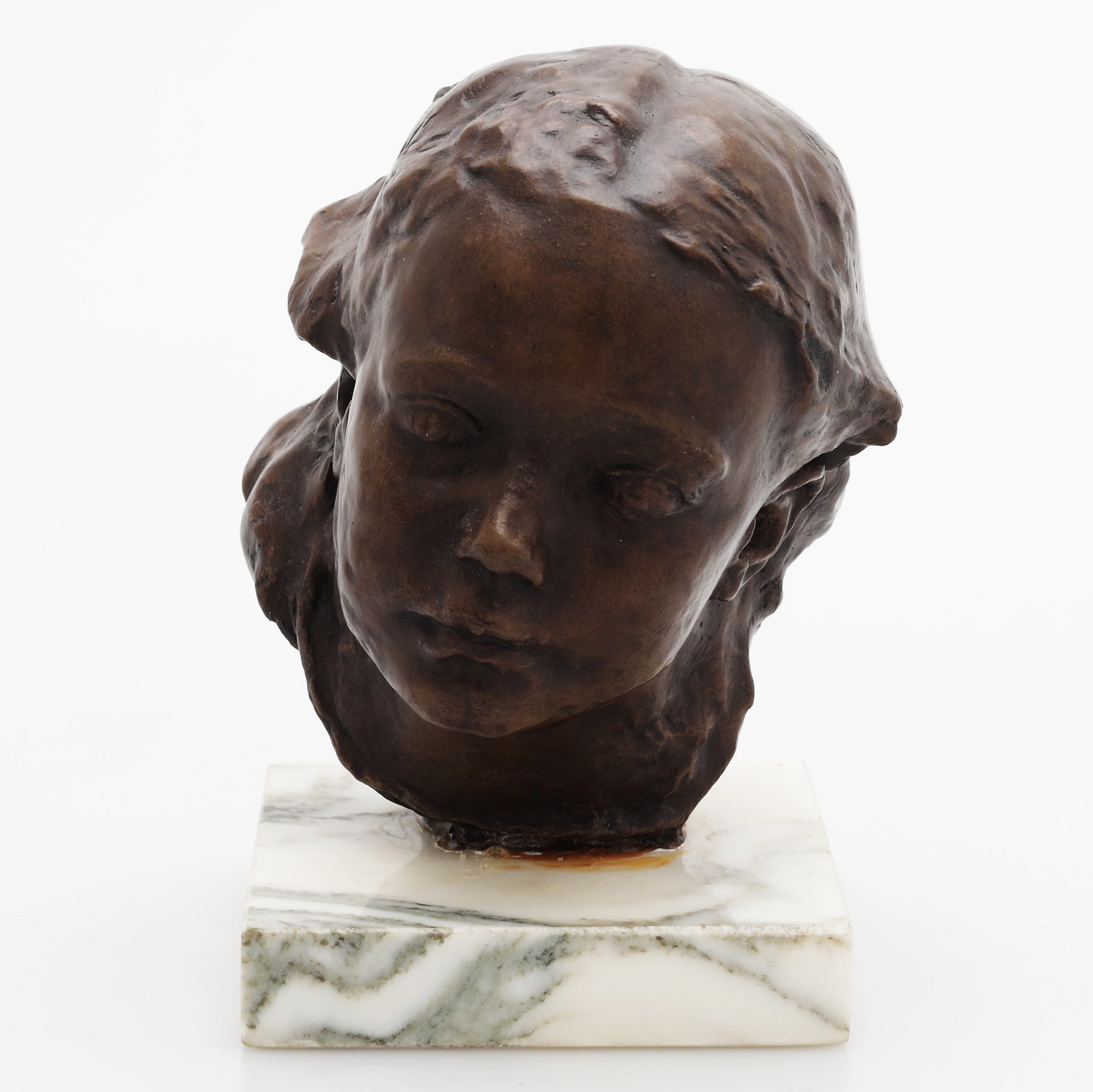 GUDMAR OLOVSON. "La petite siréne", signerad Gudmar, bronspatinerat gips.