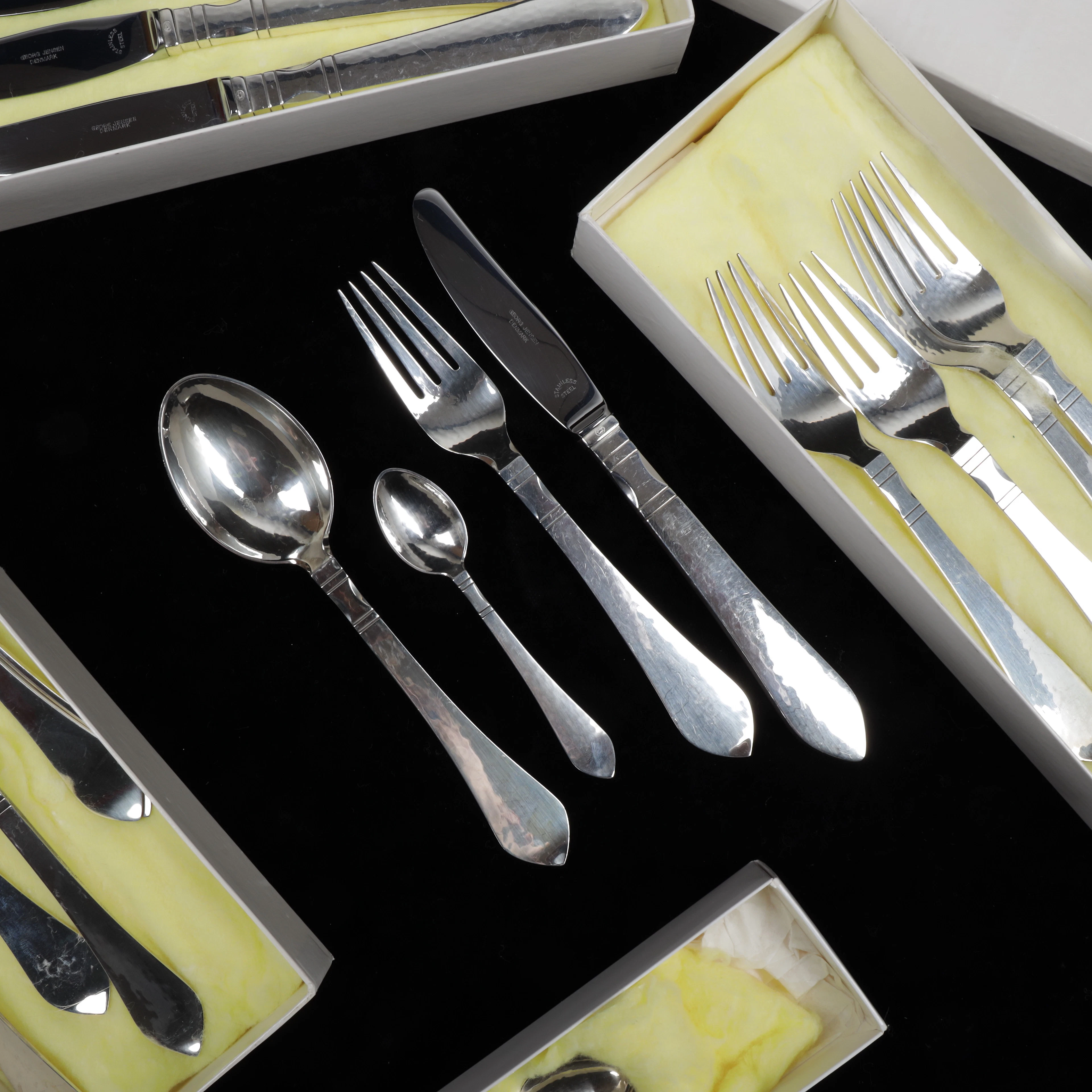 GEORG JENSEN. Bestickuppsättning, 19 delar, silver, "Antik/Continental"