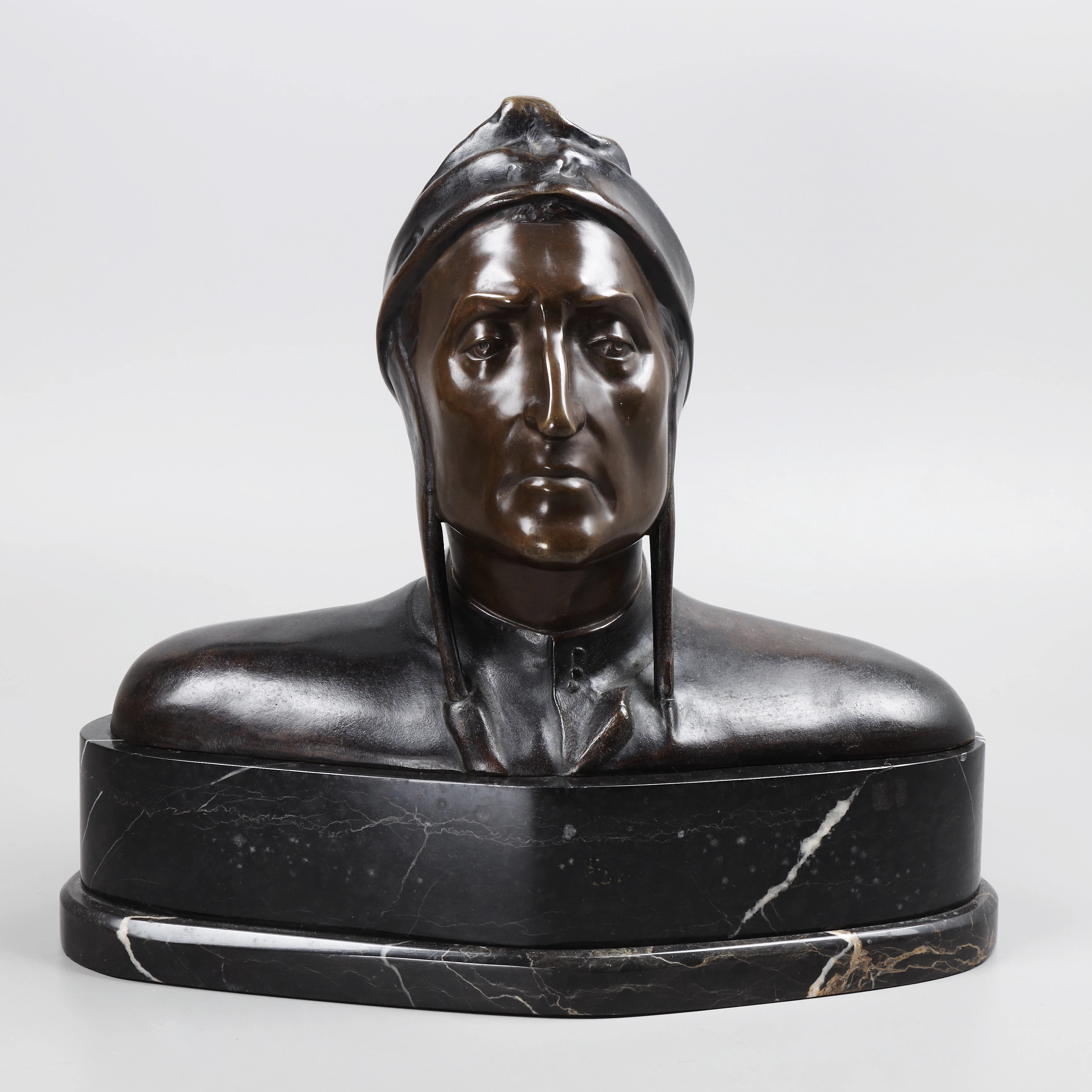SKULPTUR, brons/marmor, "Dante Alighieri", 1900-talets första hälft.