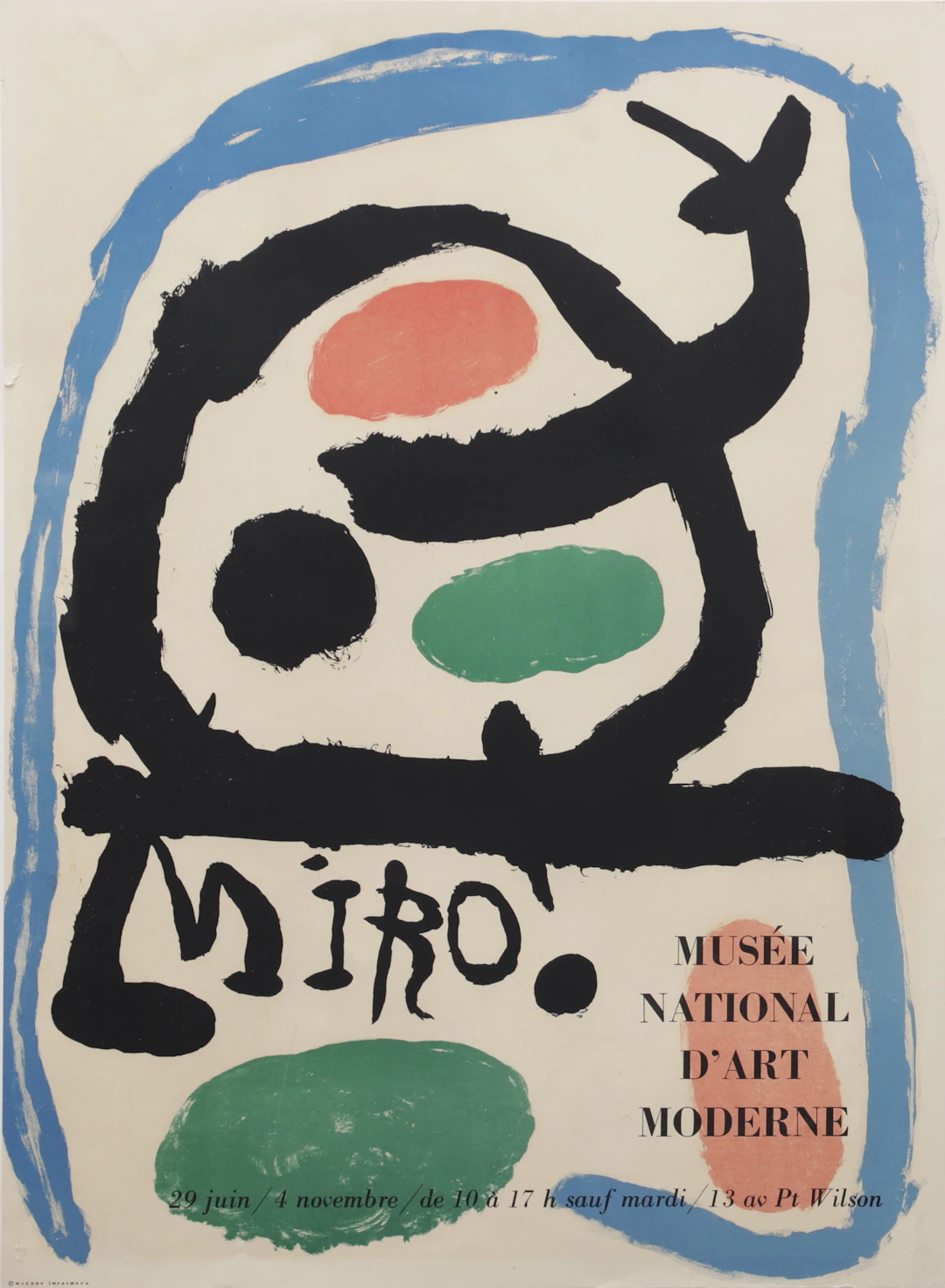 JOAN MIRO. UTSTÄLLNINGSAFFISCH, Musée National D´art Moderne.