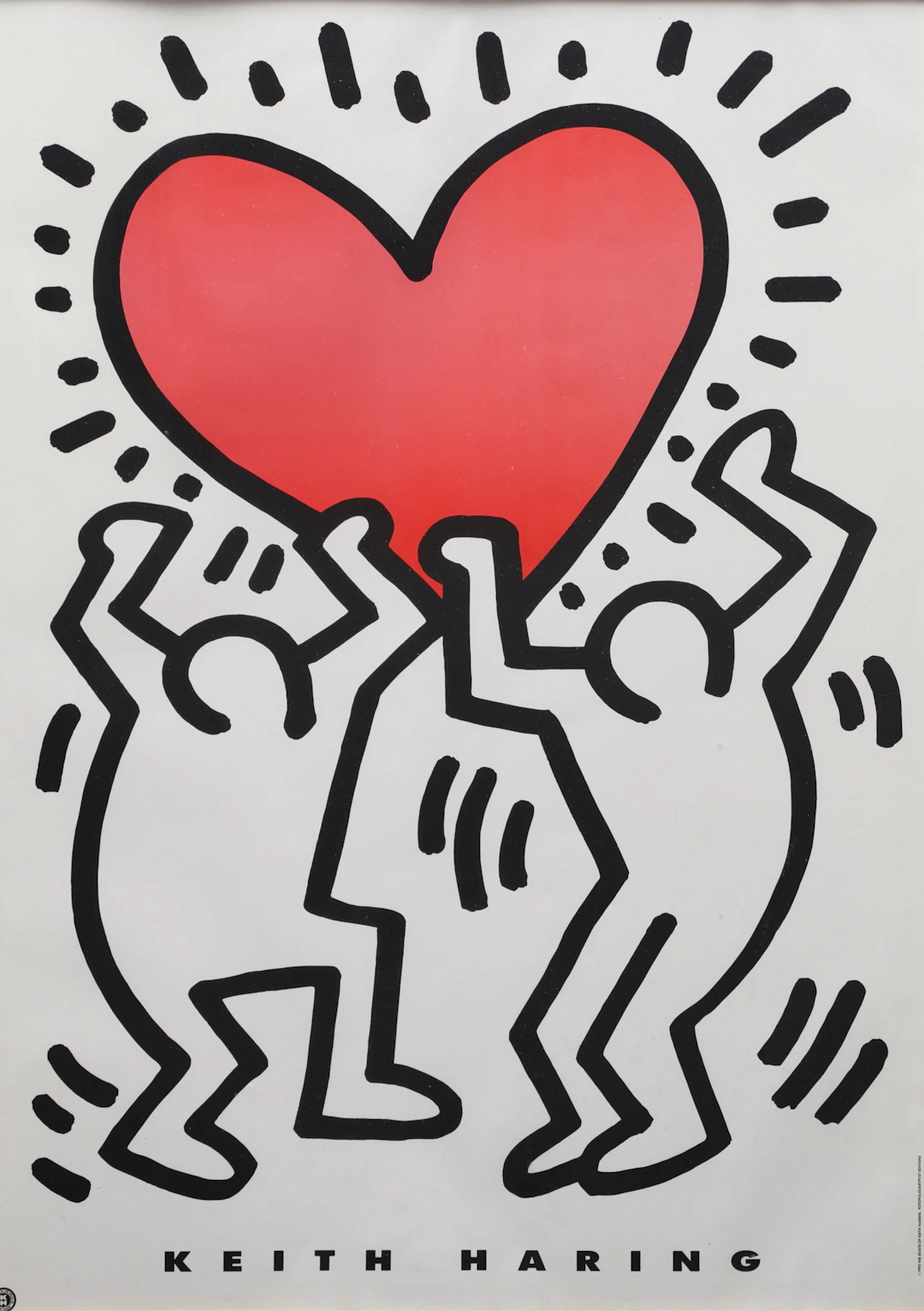 KEITH HARING. "Kärlek". Affisch, Artpost Editions, 1993.
