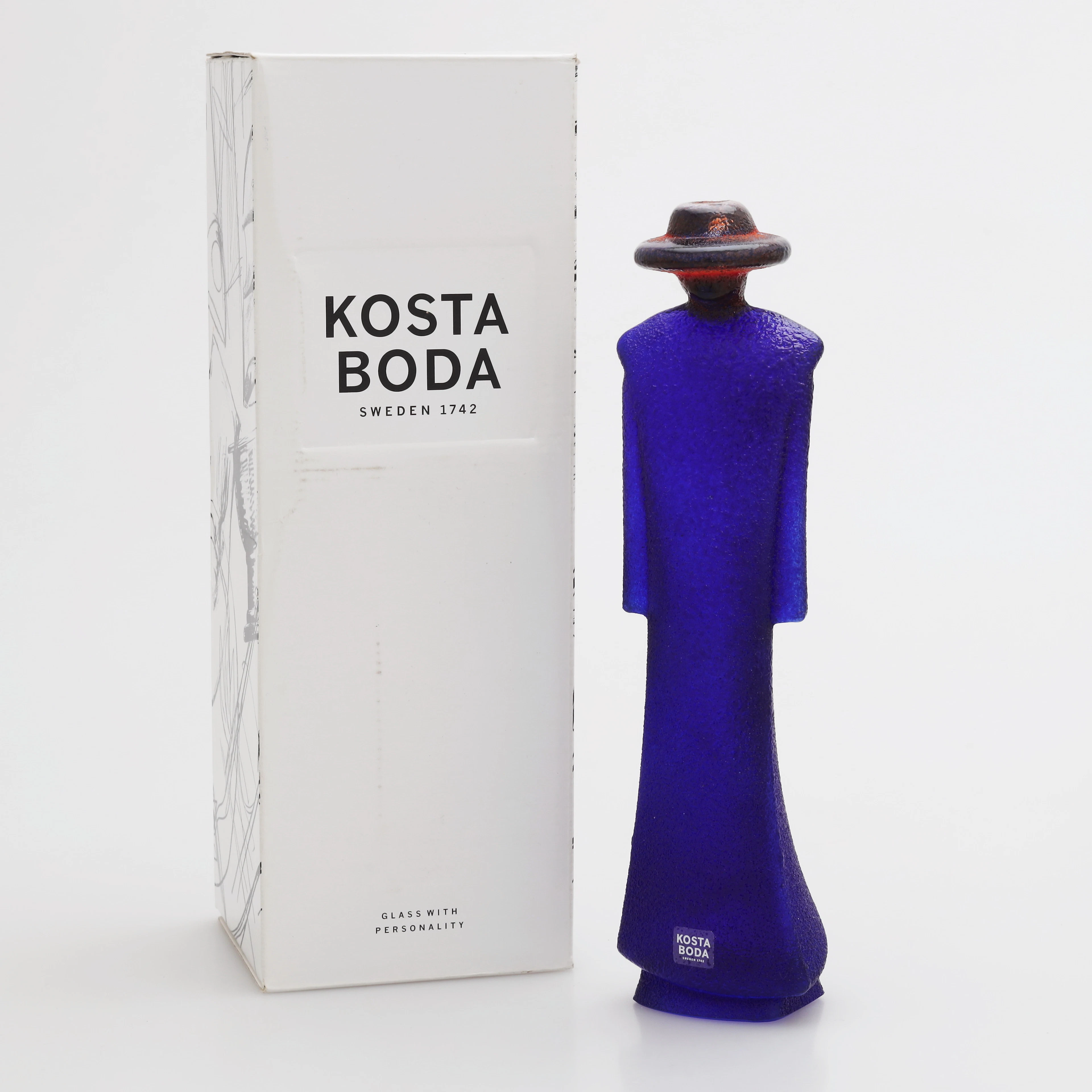 KJELL ENGMAN. Figurin, "Catwalk", Kosta Boda, signerad.