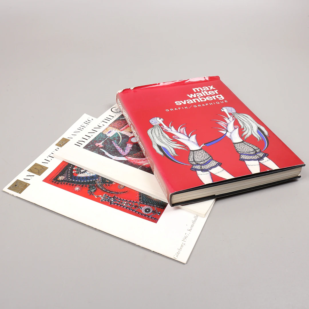 MAX WALTER SVANBERG. Bok och kataloger, 3 st, 1967-1972.