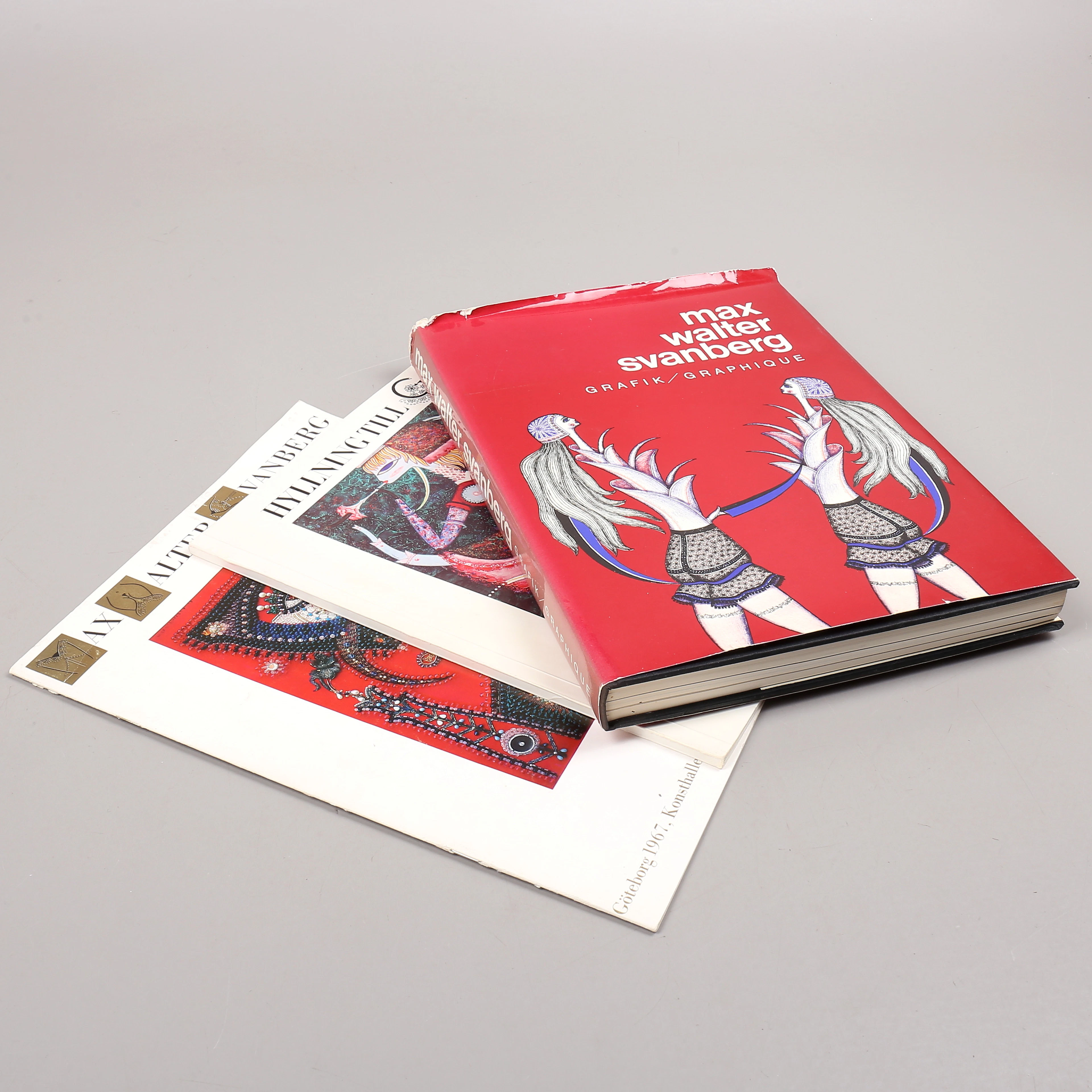 MAX WALTER SVANBERG. Bok och kataloger, 3 st, 1967-1972.