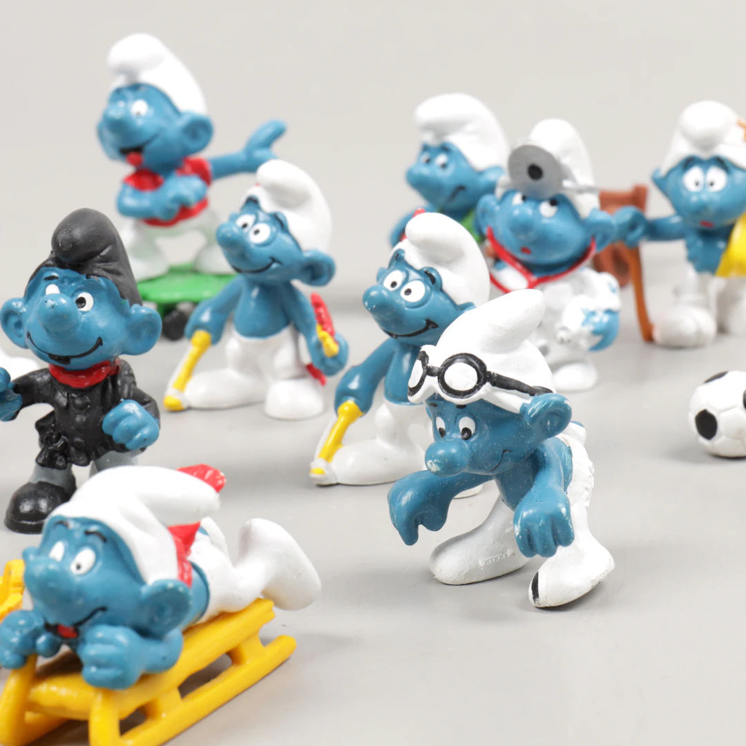 SMURFAR, 14 st, Peyo, Tyskland 1970-tal.