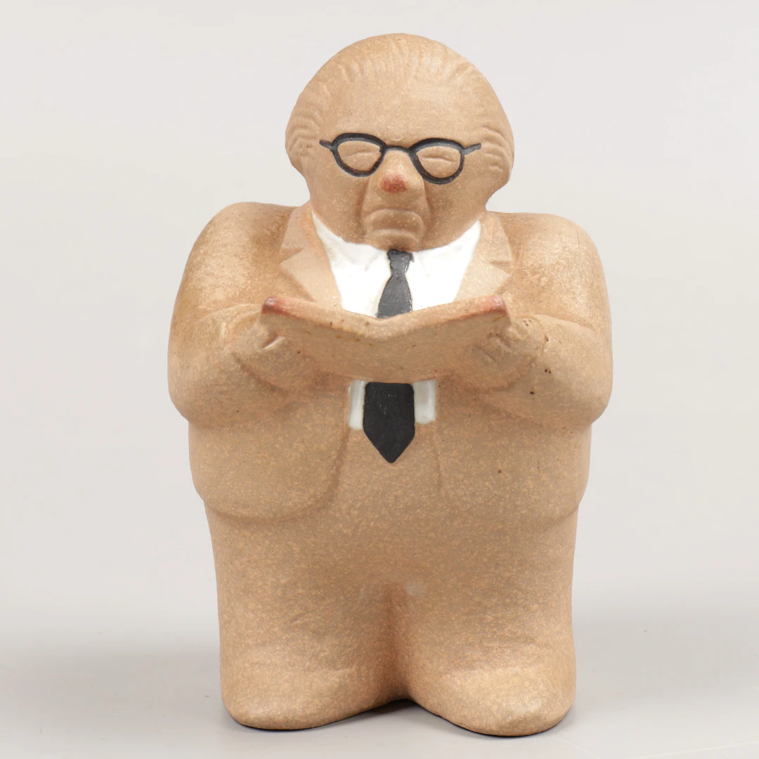 LISA LARSON. Figurin, "Gunnar Sträng", Gustavsberg, 1970-tal.