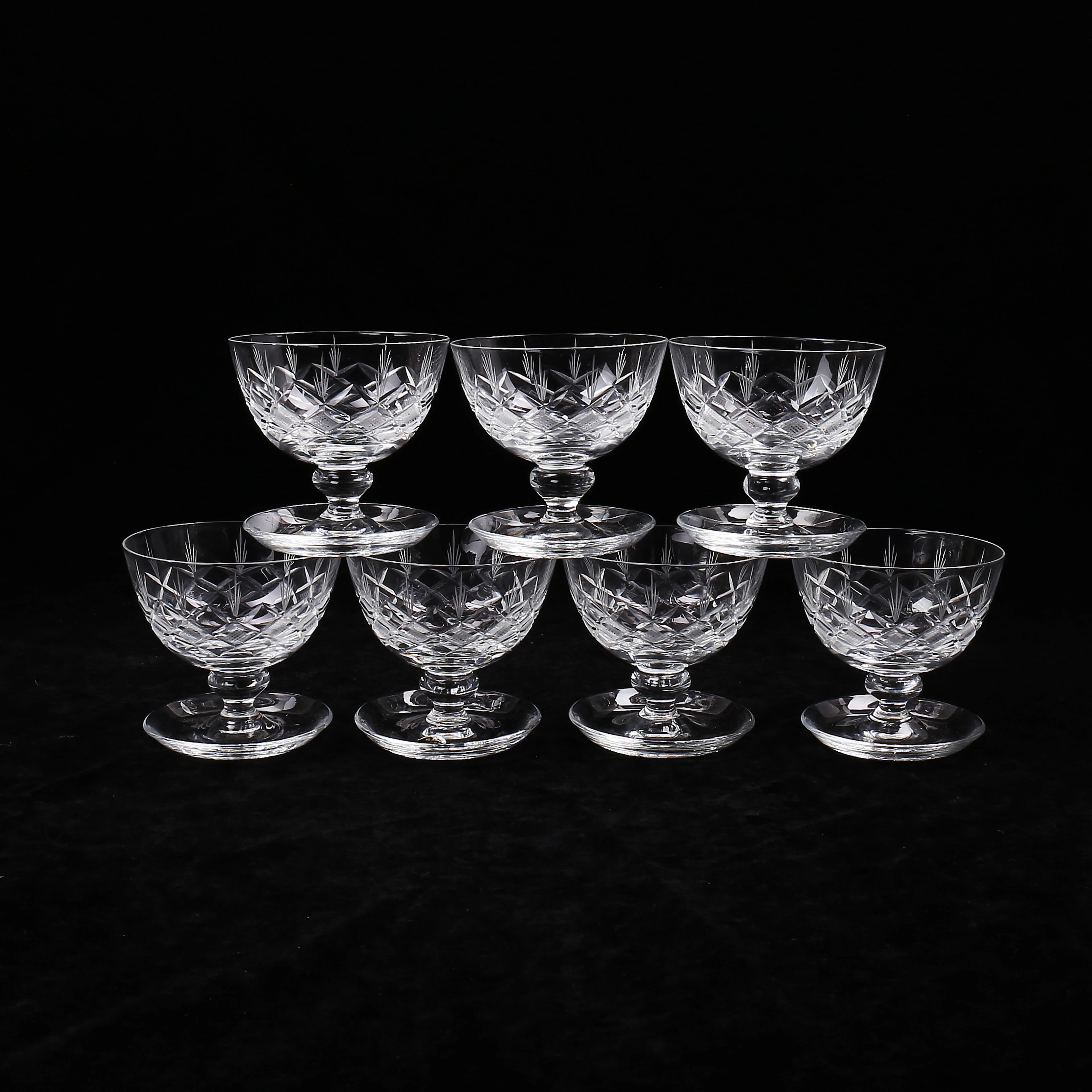 COUPÉGLAS, 7 st, Kosta, 1900-talets mitt.