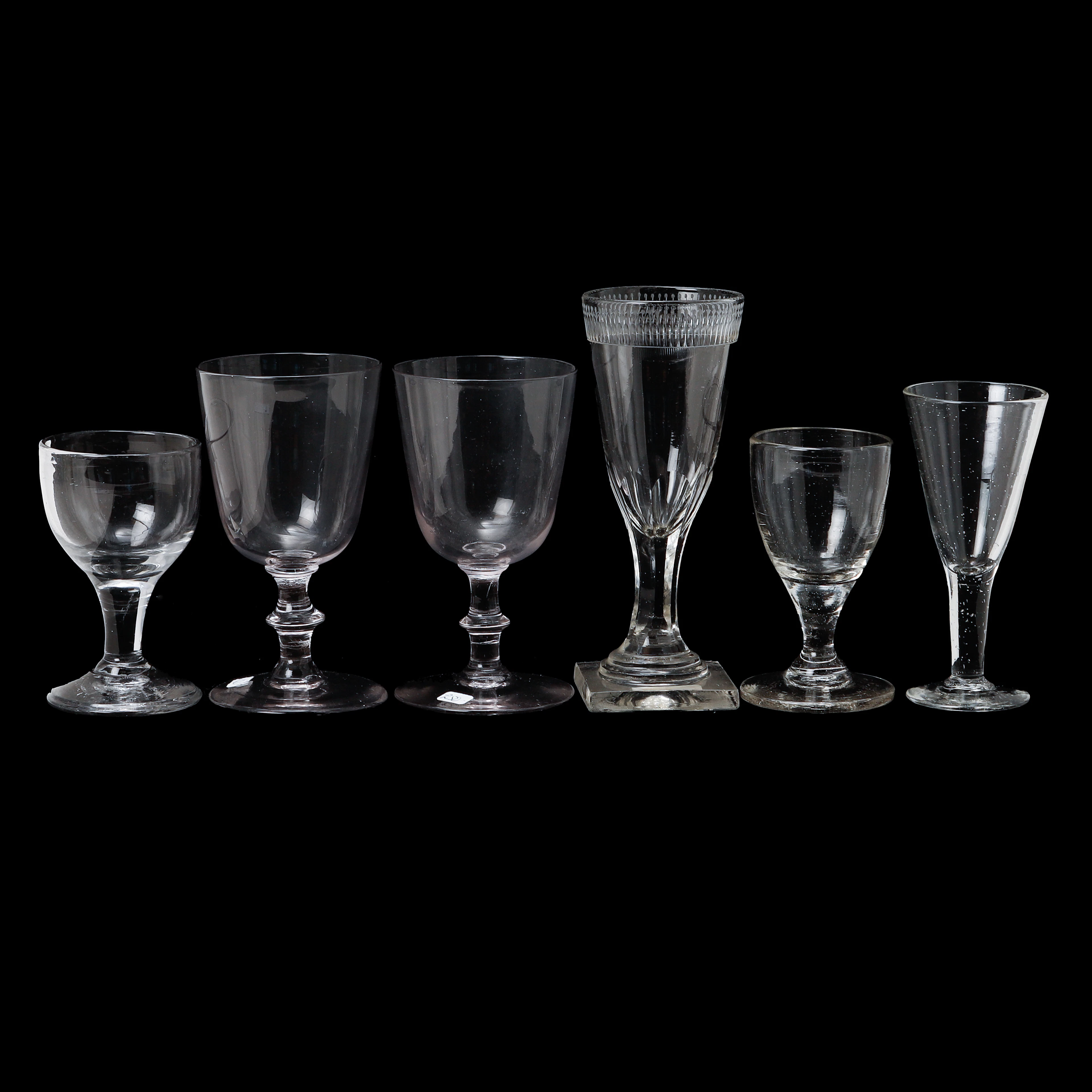 GLAS, 6 stycken, tidigt 1800-tal.