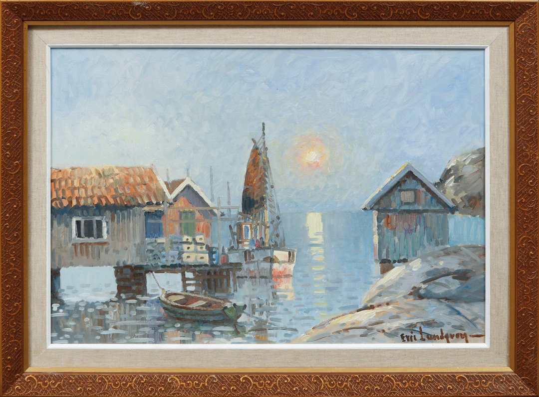 ERIC LUNDGREN. Kustmotiv, olja på duk, signerad.