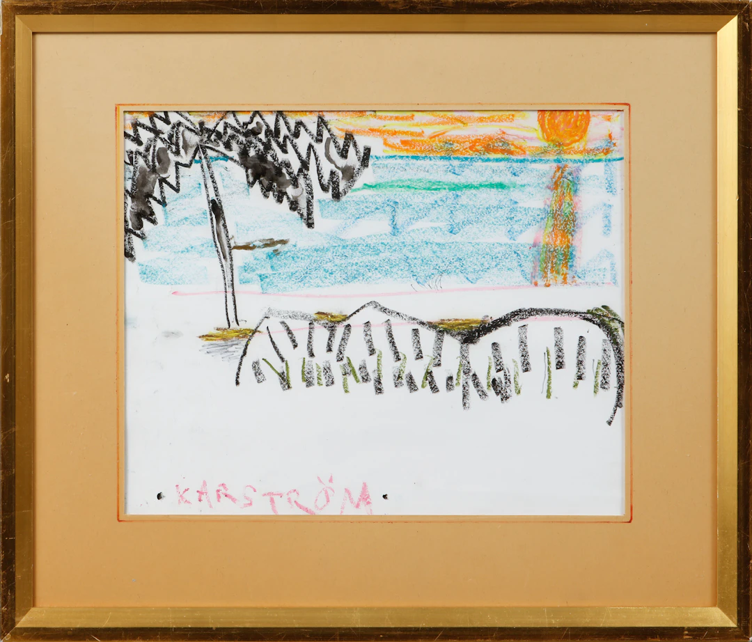 MAURITZ KARSTRÖM. Landskap, pastell, signerad.