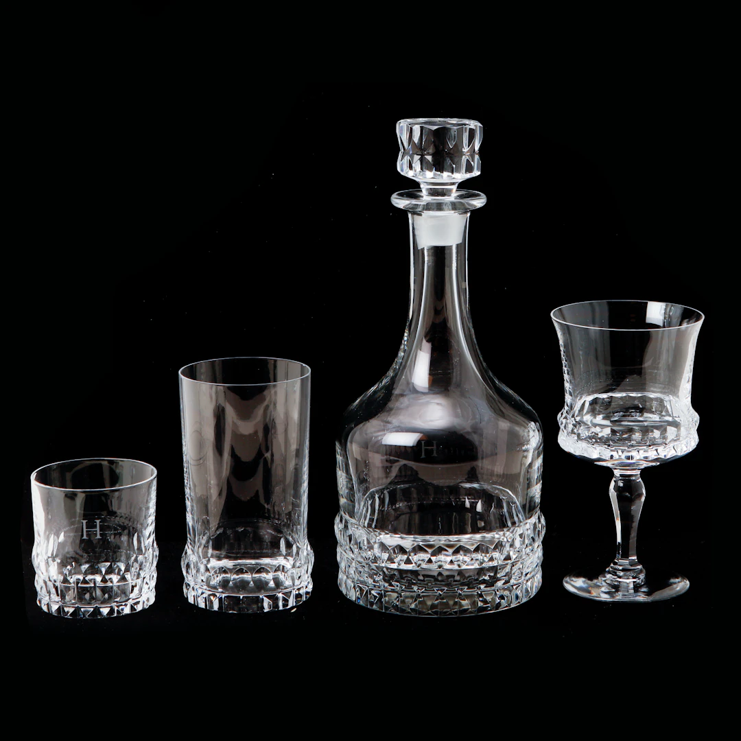 INGEBORG LUNDIN. Glasservis, 27 delar, "Silvia", Orrefors.