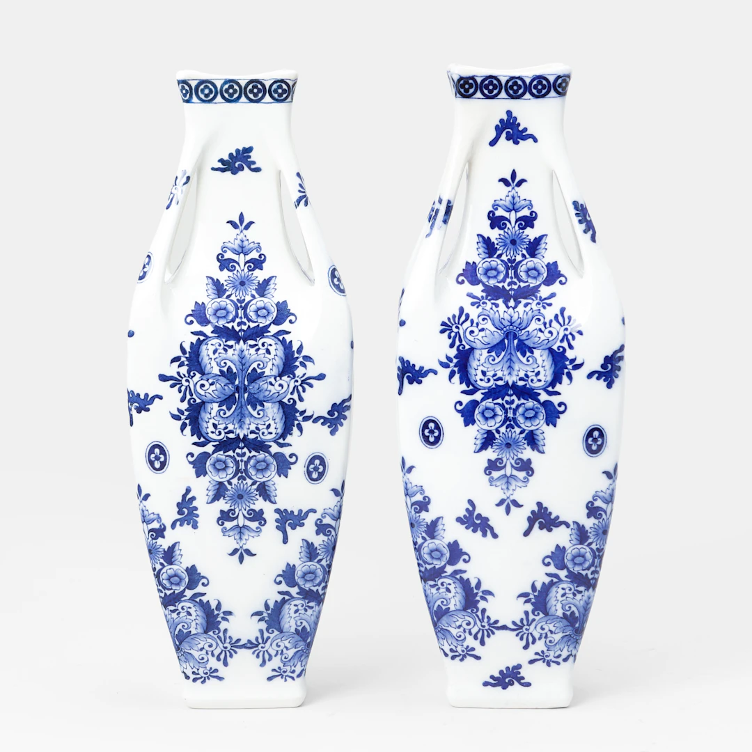 VASER, ett par, jugend, flintgods, Rörstrand, tidigt 1900-tal.