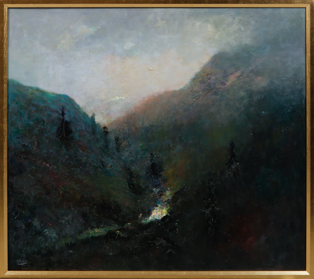 ANNE ANDER. "Fra Rukkedöla-Hallingdal", olja på duk, signerad.