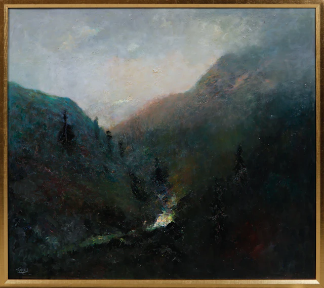 ANNE ANDER. "Fra Rukkedöla-Hallingdal", olja på duk, signerad.