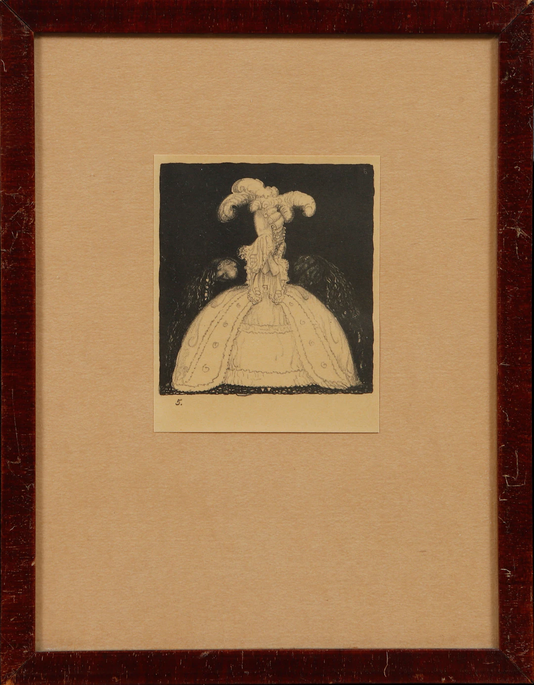 JOHN BAUER. "TVÅ FRIARE", litografi, no 5 ur boken "Troll", Ernst
