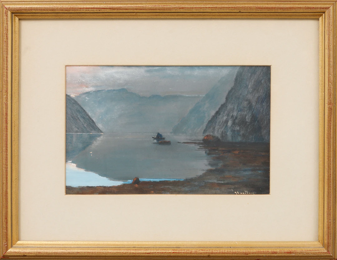 HJALMAR LUNDBERG. Landskapsbilder, 2 st, blandteknik, signerade.