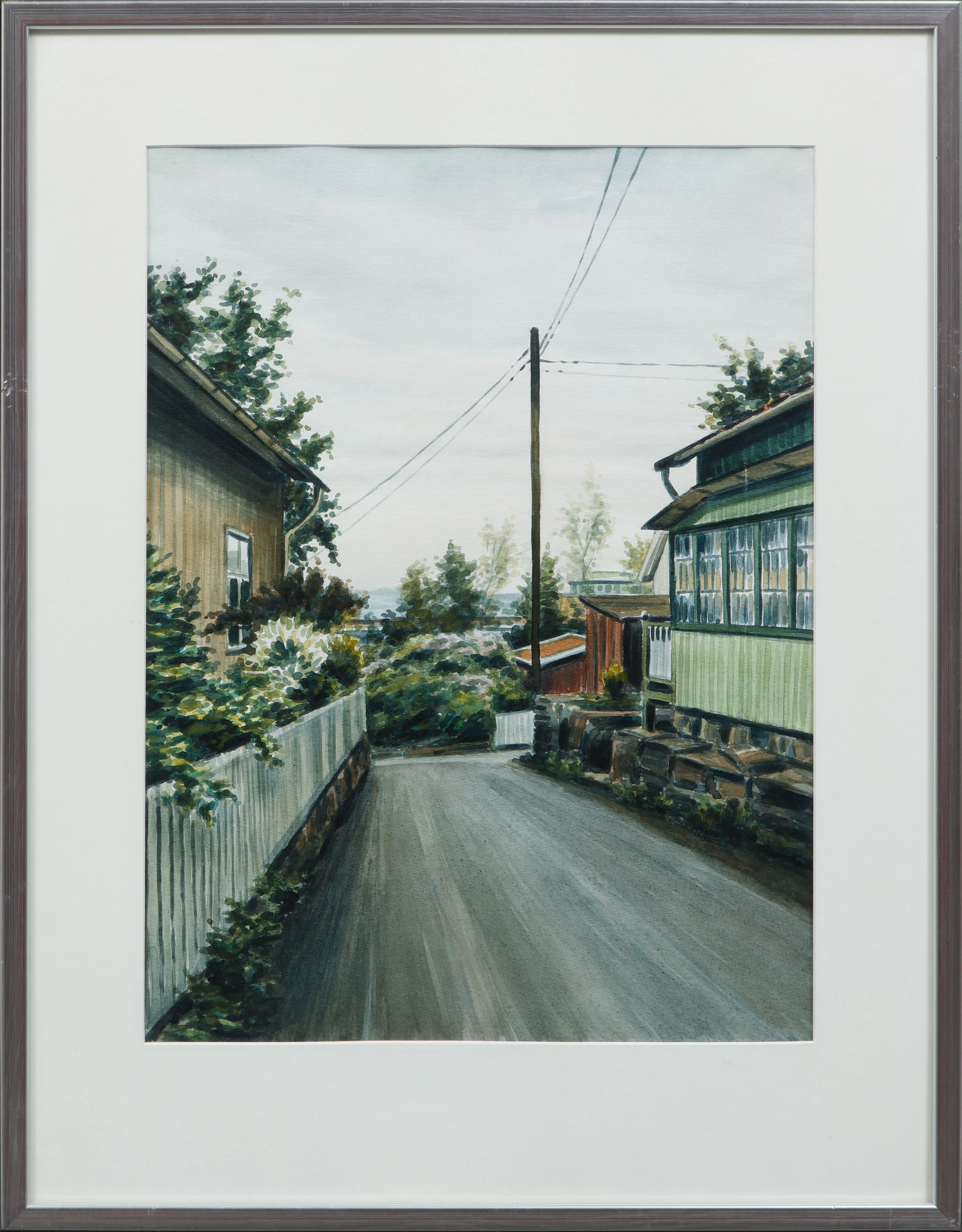 CARL BJERKÅS. Slottsberget, akvarell.