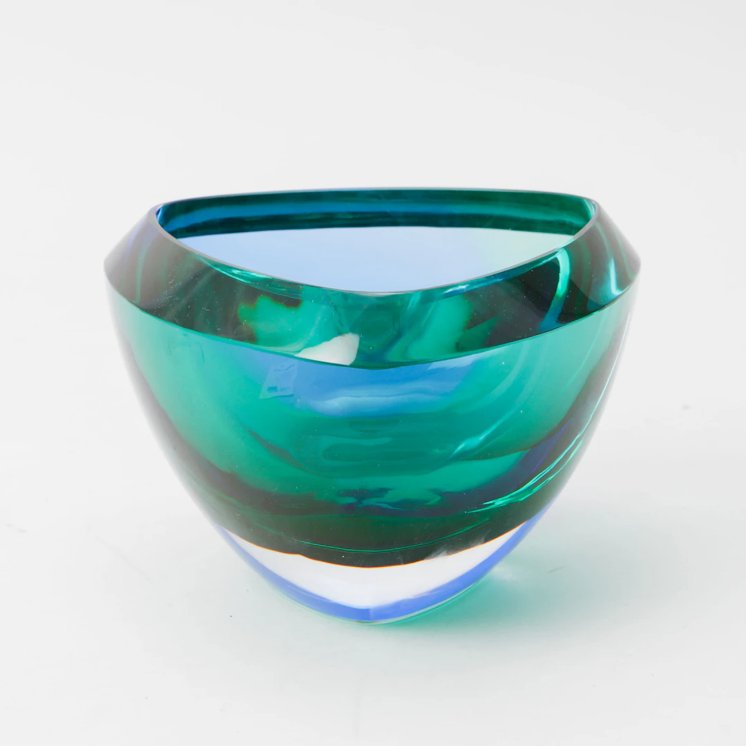 ERIKA LAGERBIELKE. Skål, glas, Orrefors 100 år Expo, signerad och daterad 1998.