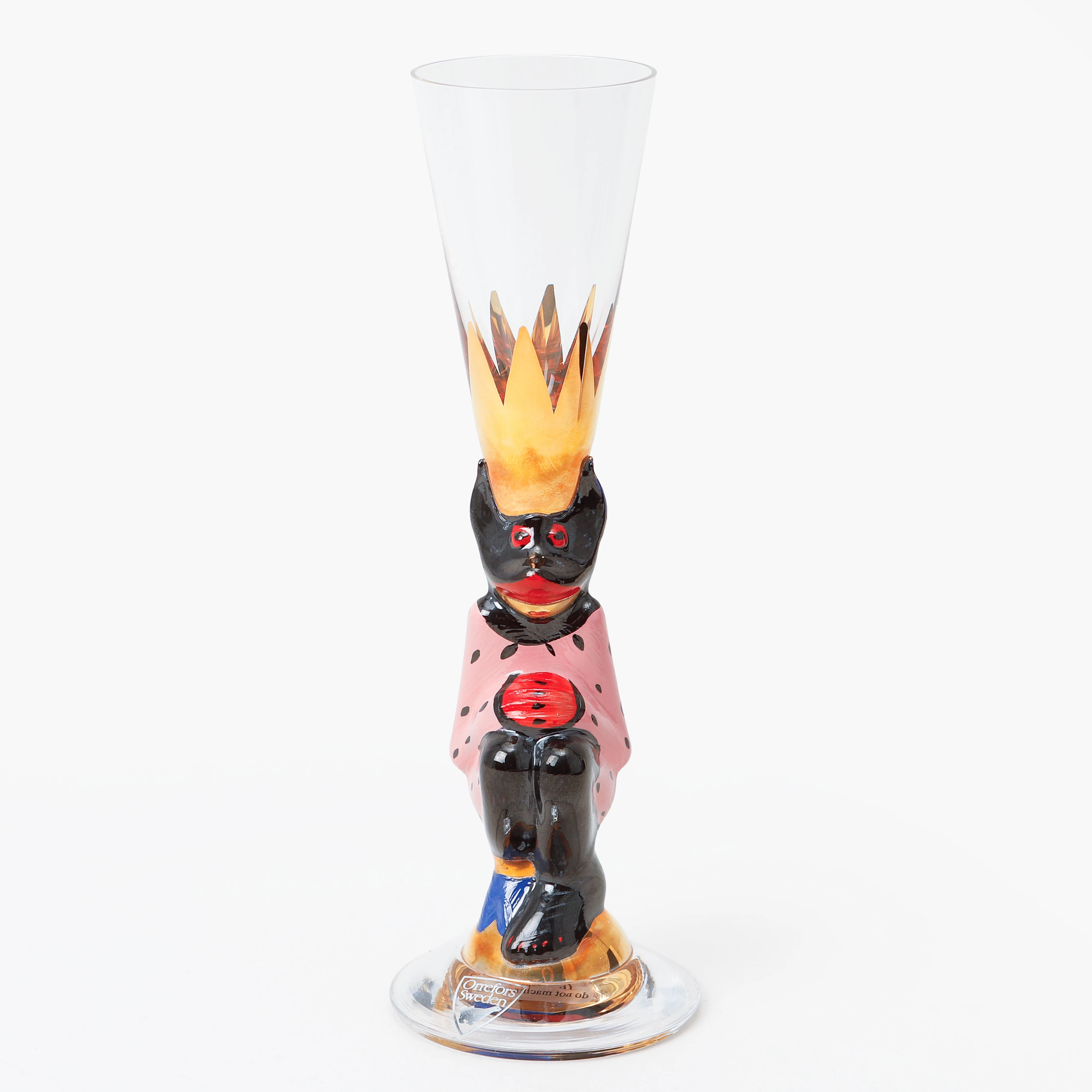 GUNNAR CYRÉN. Snapsglas, "Djävulsglas" Nobelservisen, Orrefors, rosa 2010.