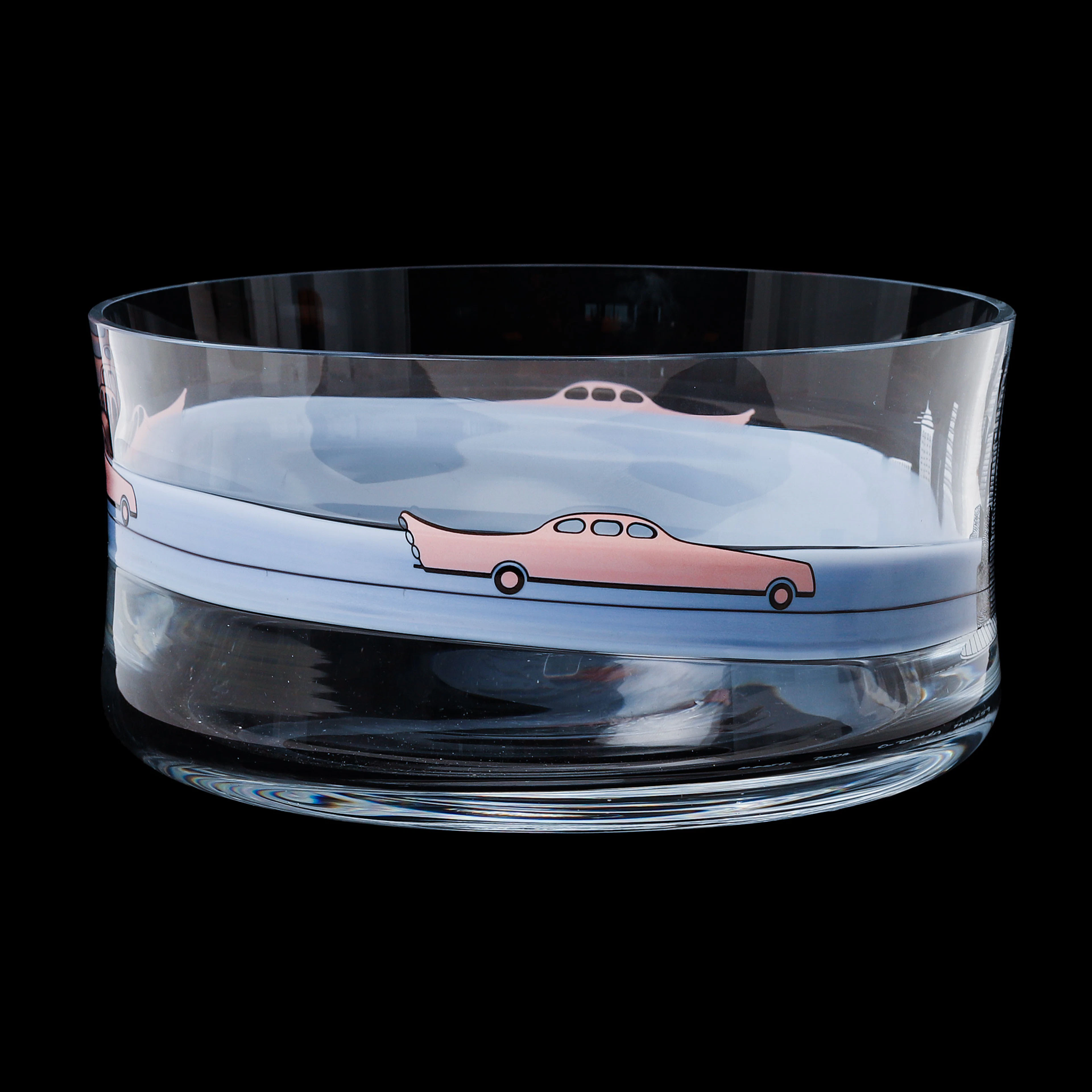 OLLE BROZÉN. Skål, glas, "Round-trip", Kosta Boda.
