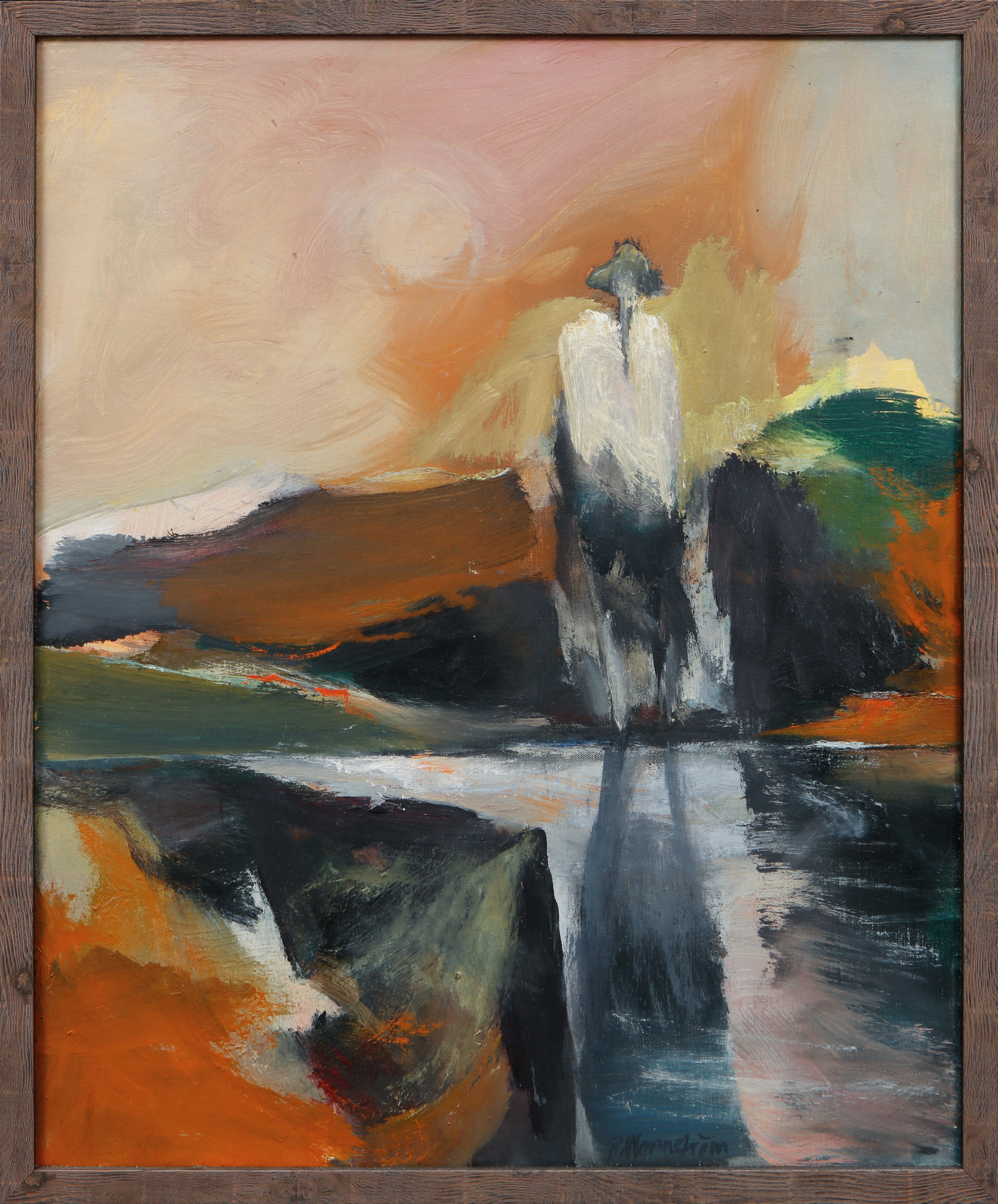 BERNDT WENNSTRÖM. "Spegling", olja på duk, signerad.