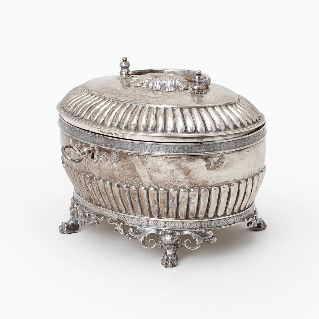 SOCKERSKRIN, silver, Swenson & Luhr, Göteborg 1895. Vikt ca 575 g.