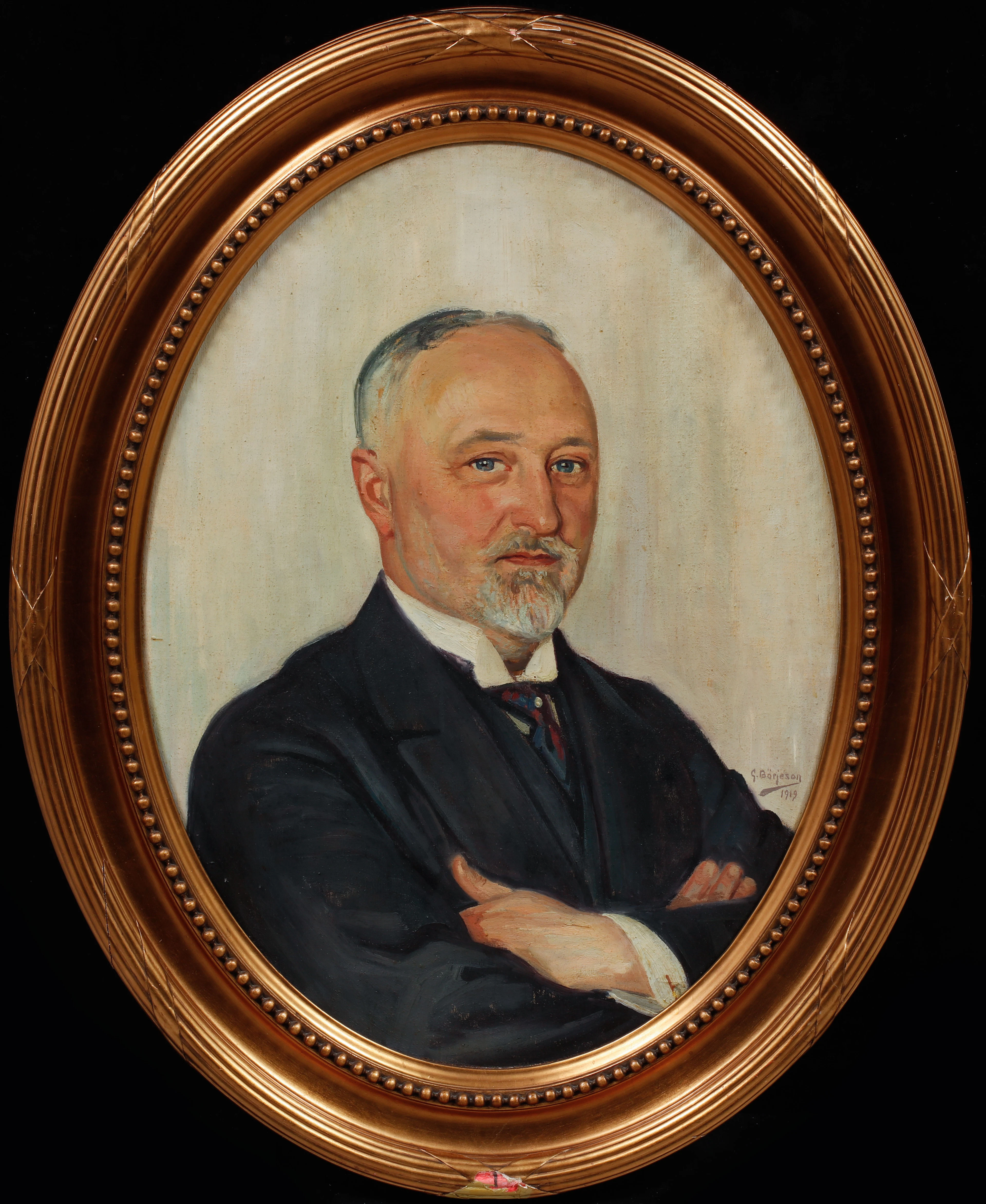 GUNNAR BÖRJESON. Porträtt, olja på duk, signerad och daterad 1919.