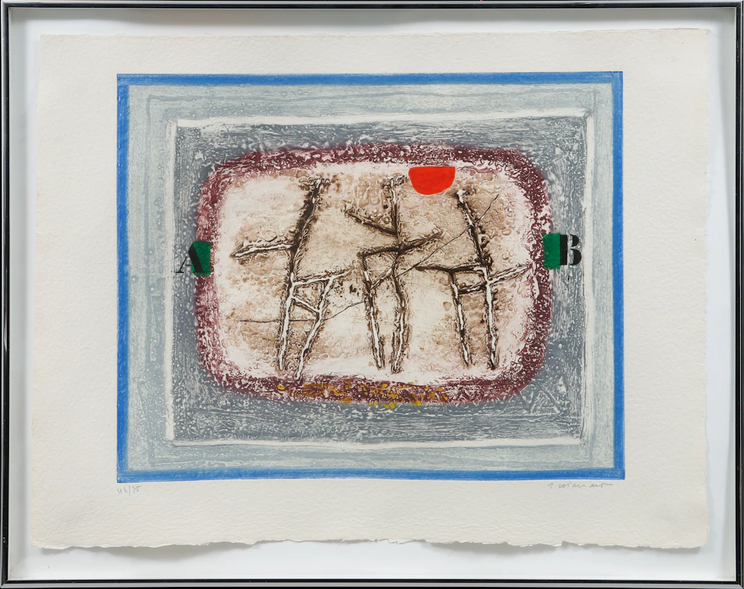 JAMES COIGNARD. Figurkomposition. Färgetsning med carborundum, signerad