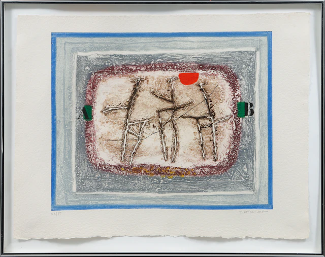 JAMES COIGNARD. Figurkomposition. Färgetsning med carborundum, signerad