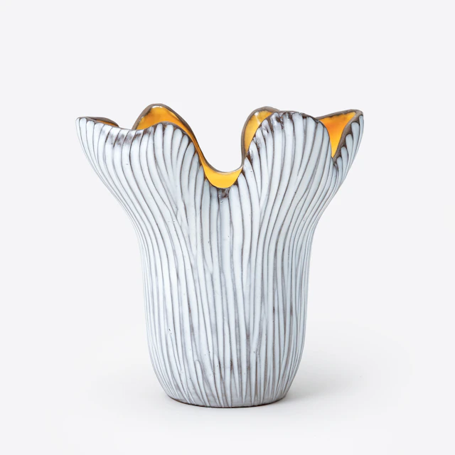 VICKE LINDSTRAND. Vas, lergods, "Fungo", Upsala Ekeby, 1950-tal.