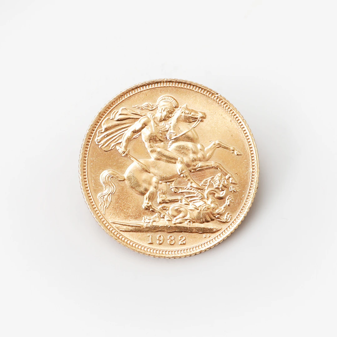 GULDMYNT, 22 k, Elizabeth II, 1982.