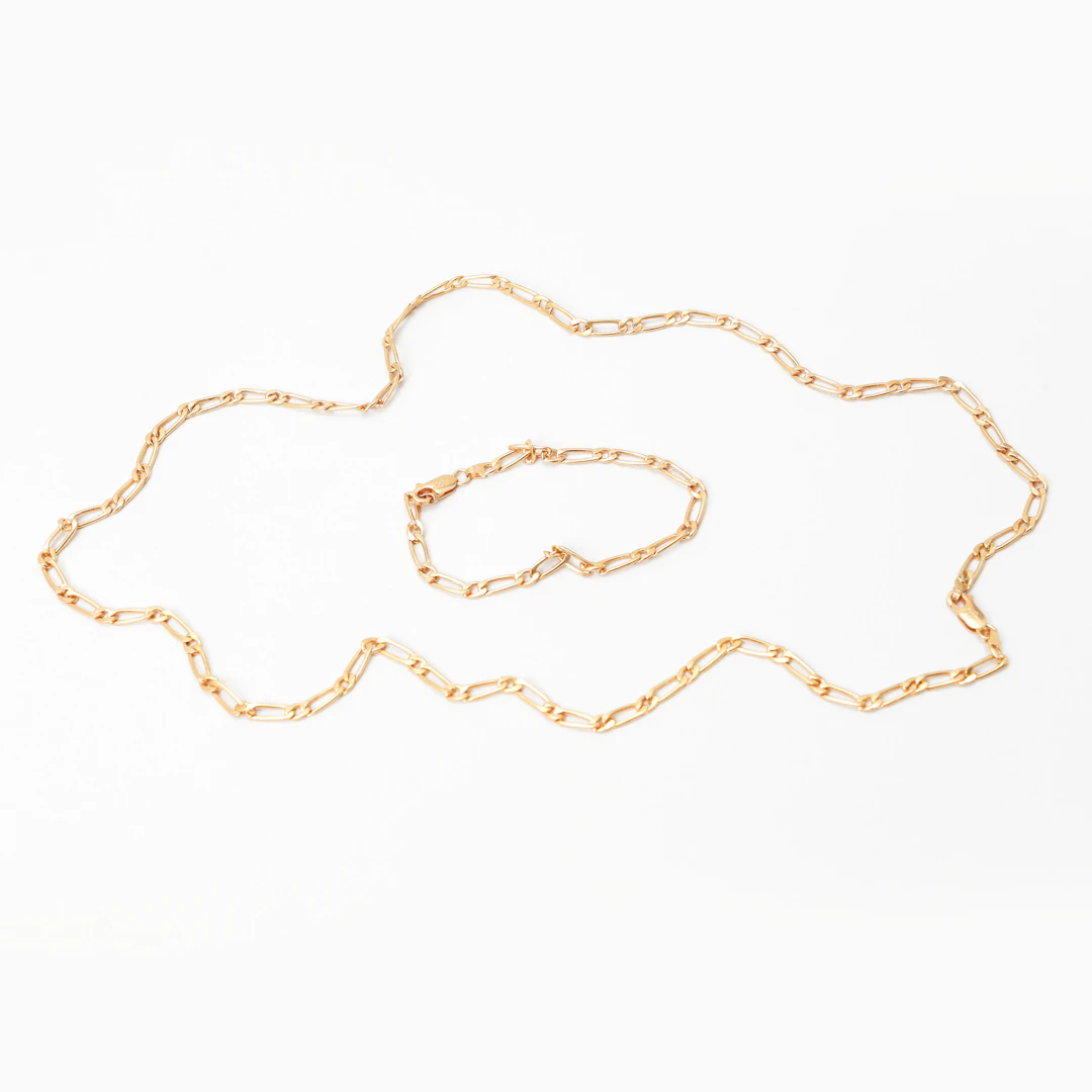 SMYCKESET, 2 delar, collier och armband, 18k guld. Vikt ca 14,8 g.