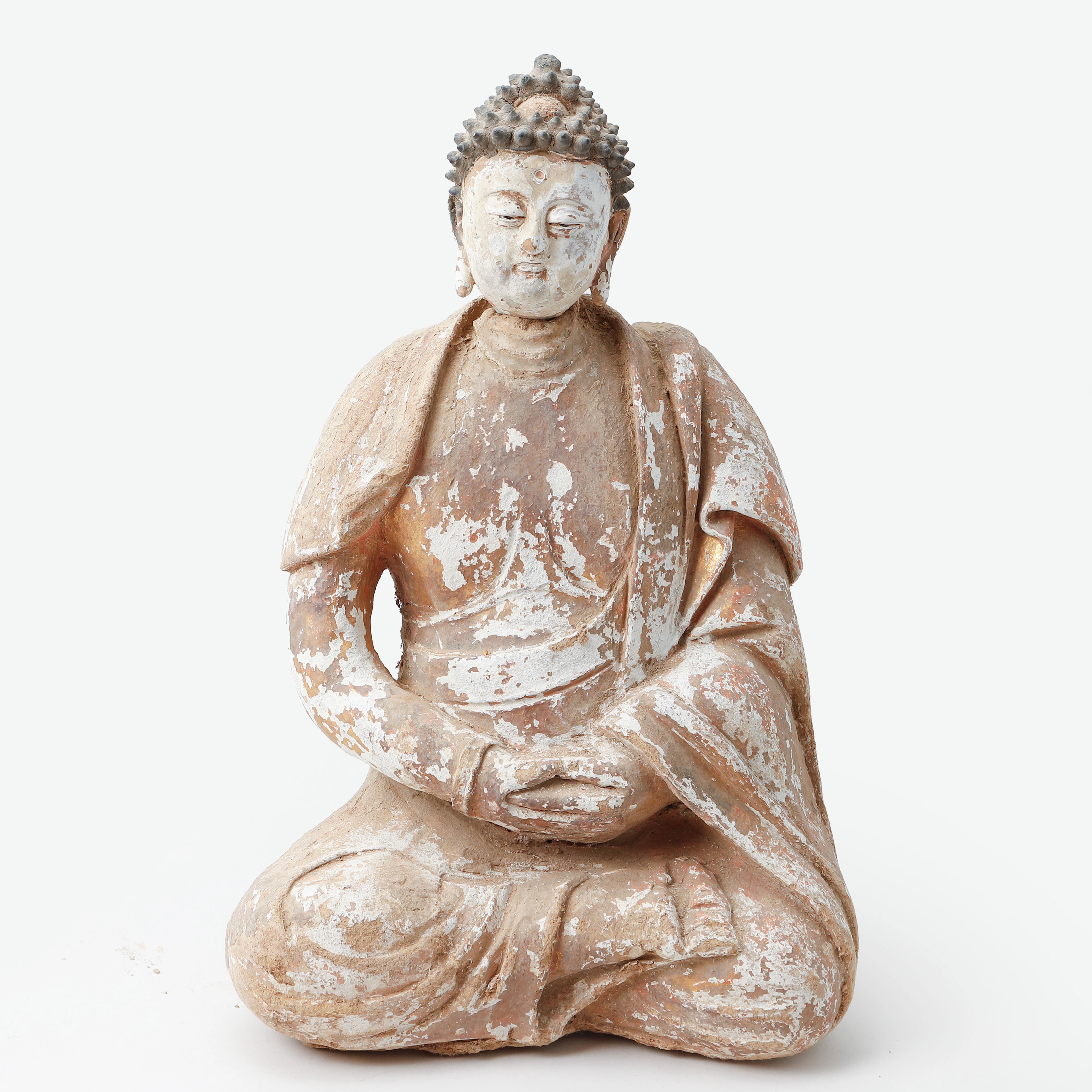 SKULPTUR, lergods, föreställande Buddha, sydostasien, 1900-tal.