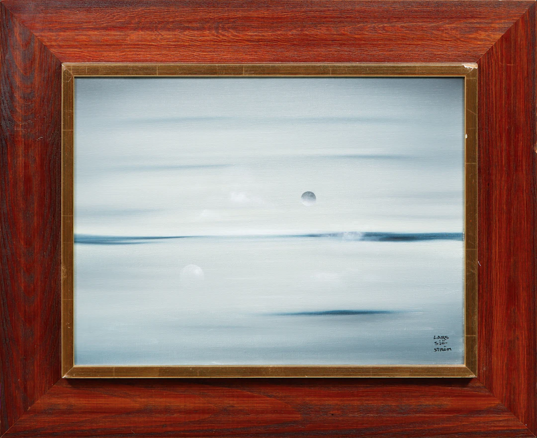 LARS SJÖSTRÖM. Surrealistisk bild, olja på duk, signerad.