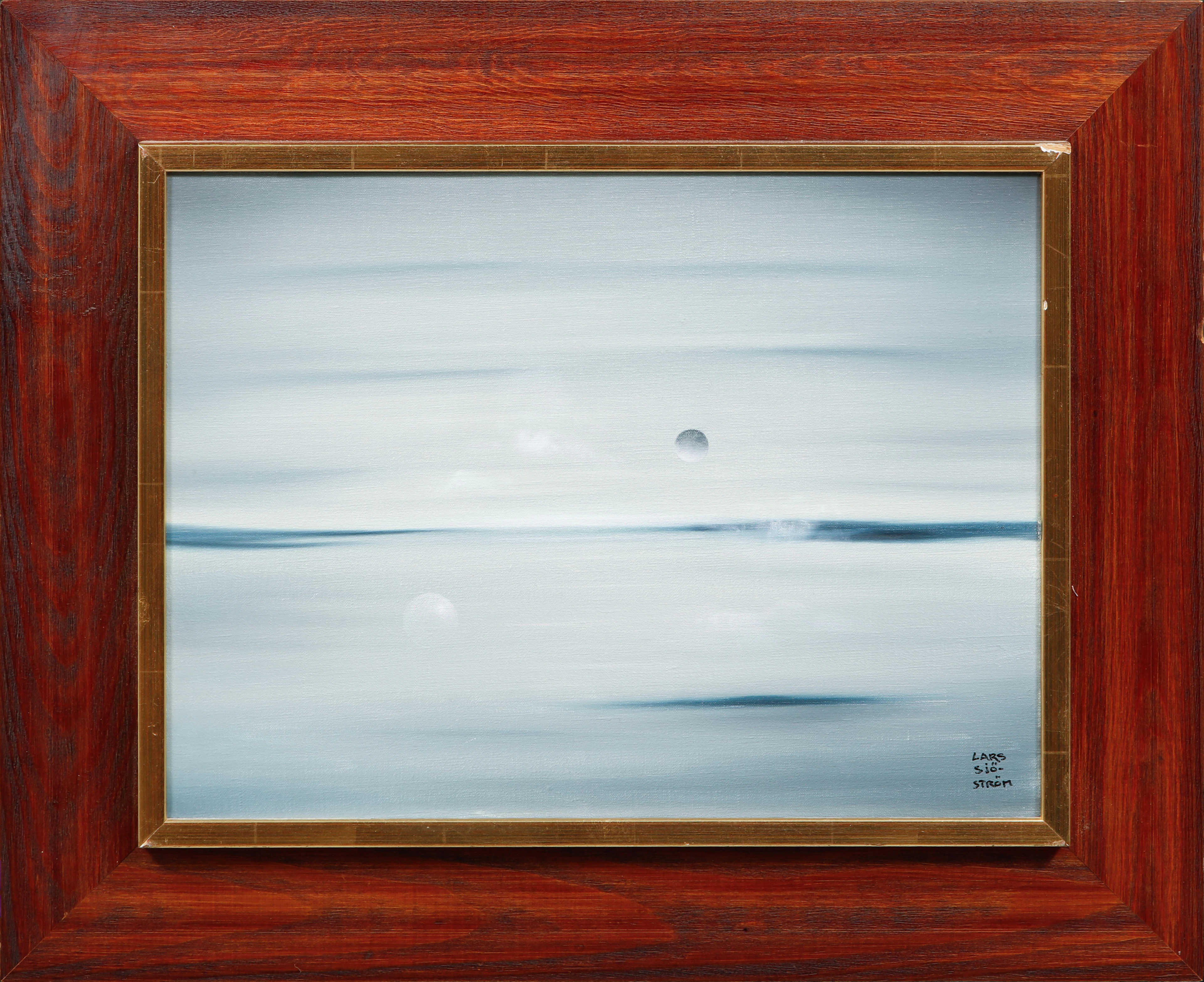 LARS SJÖSTRÖM. Surrealistisk bild, olja på duk, signerad.